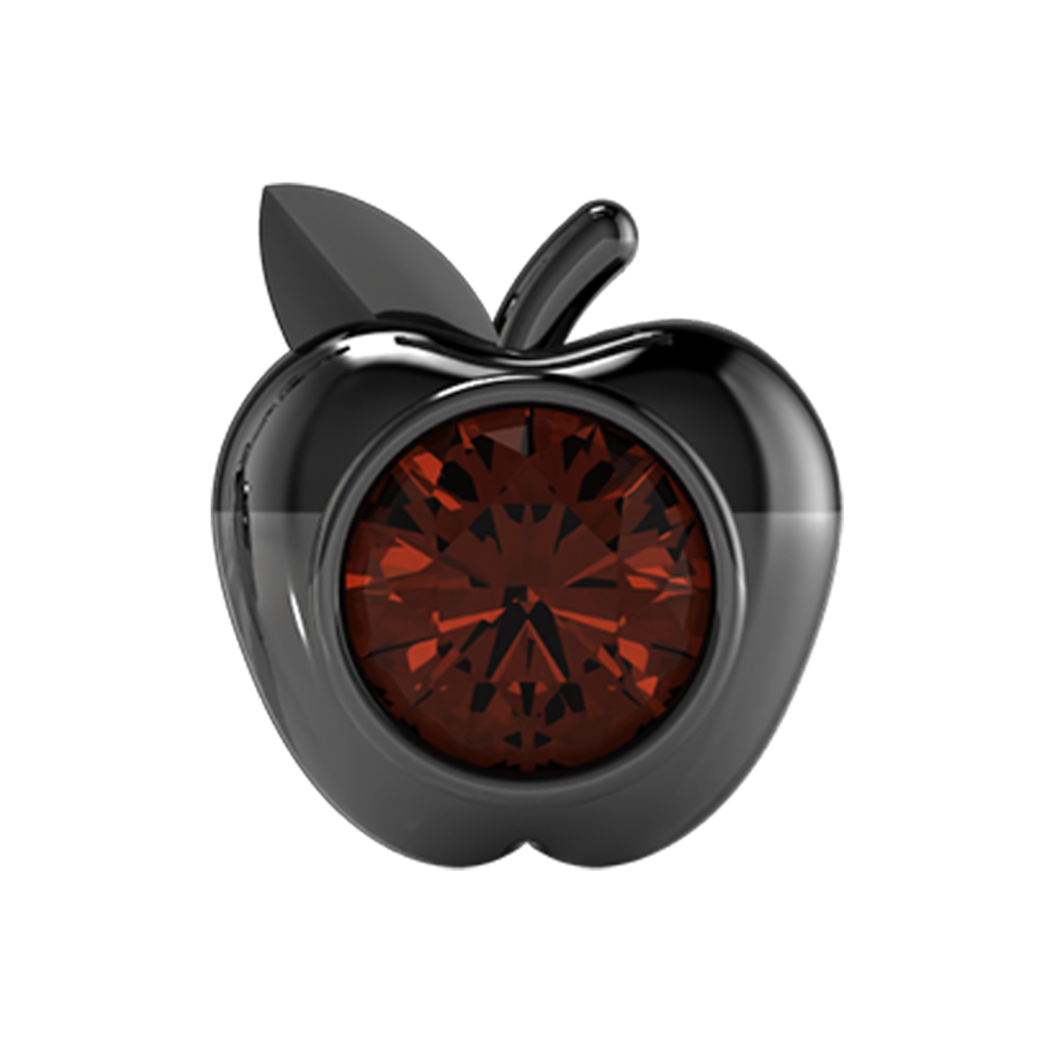 Apple Bezel Slider Charm Black Rhodium