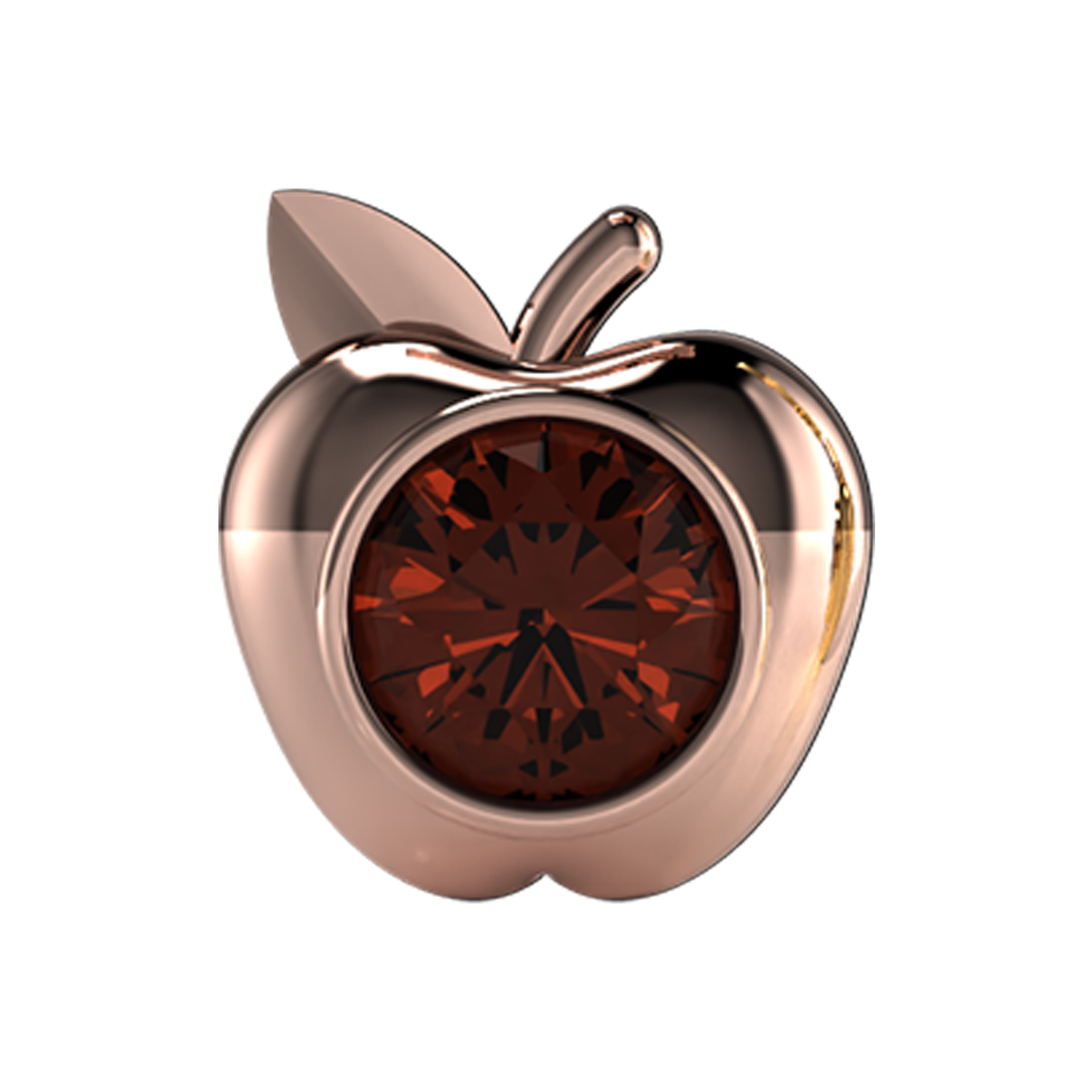 Apple Bezel Slider Charm 18K Rose Gold