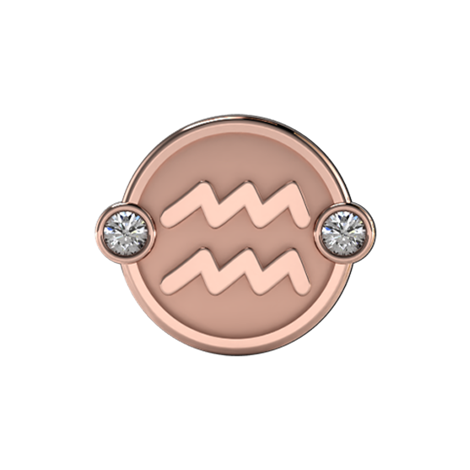 Aquarius Slider Charm 18K Rose Gold