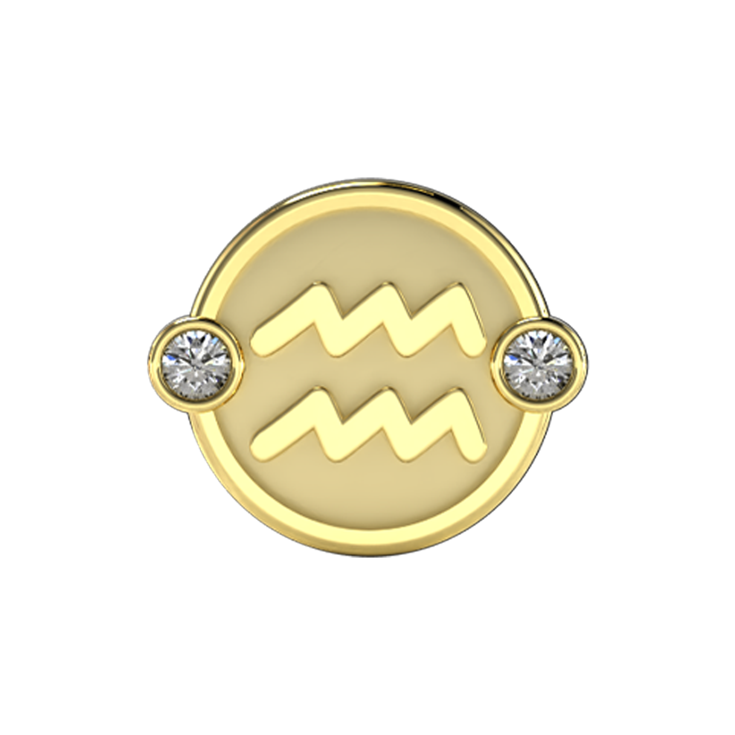 Aquarius Slider Charm 18K Yellow Gold