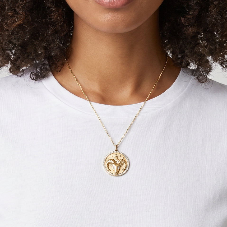 Aries Token Zodiac Necklace
