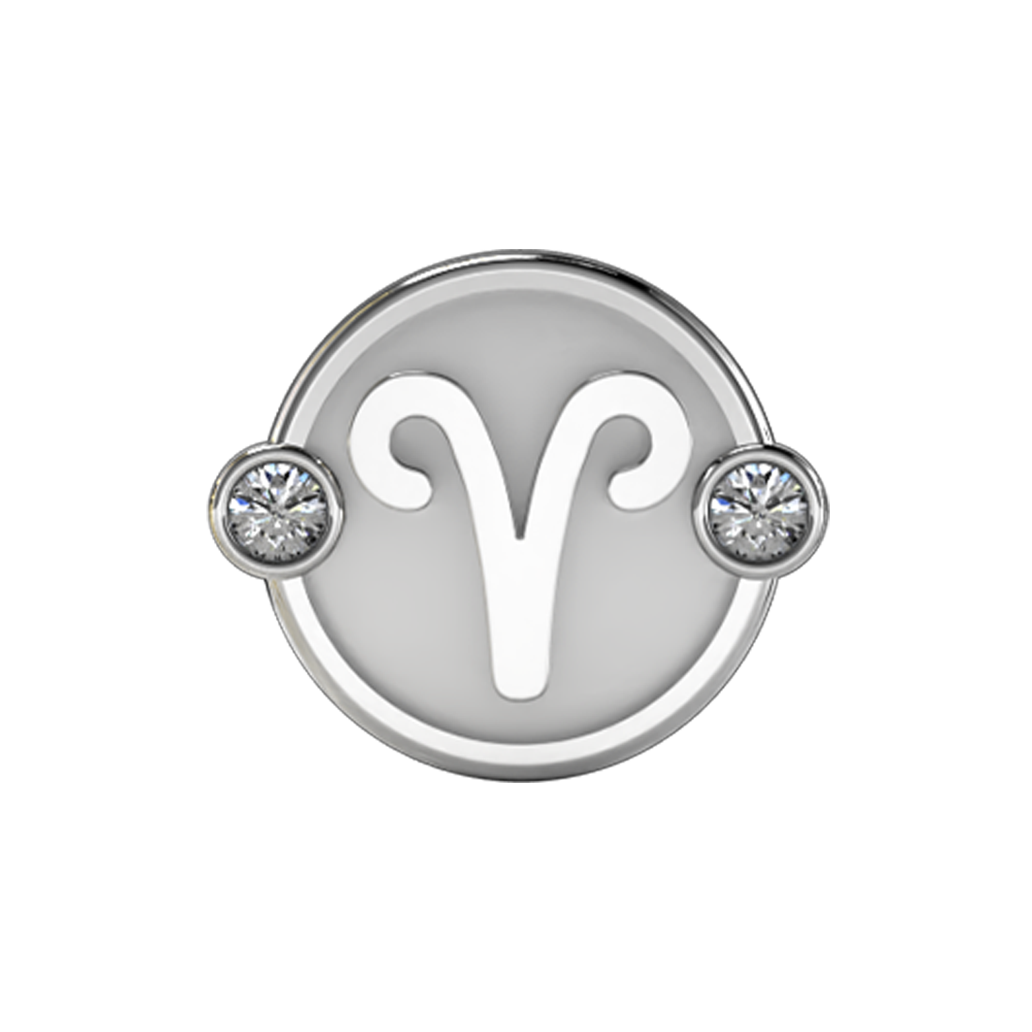 Aries Slider Charm 18K White Gold