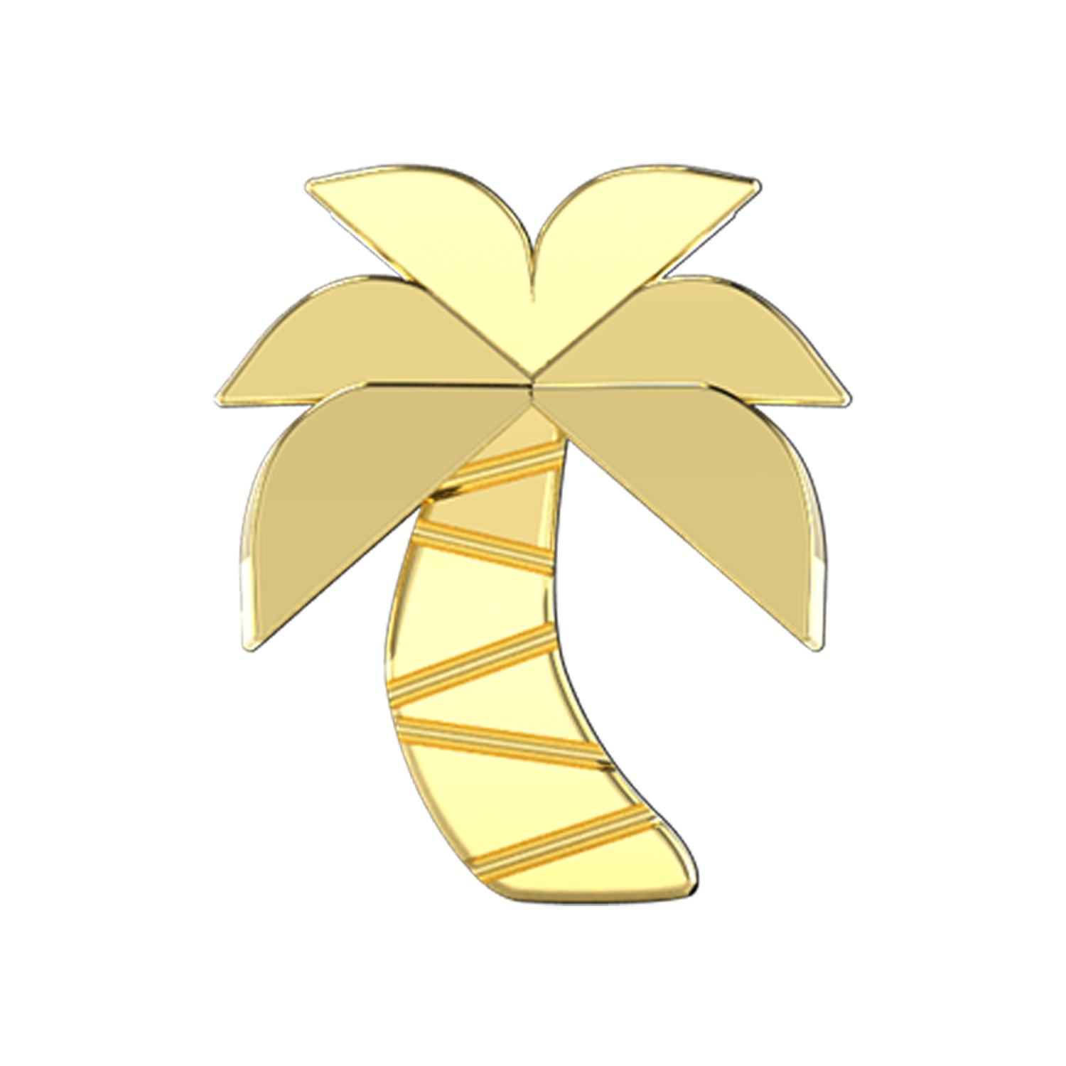 Palm Tree Slider Necklace Charm 14K Yellow Gold