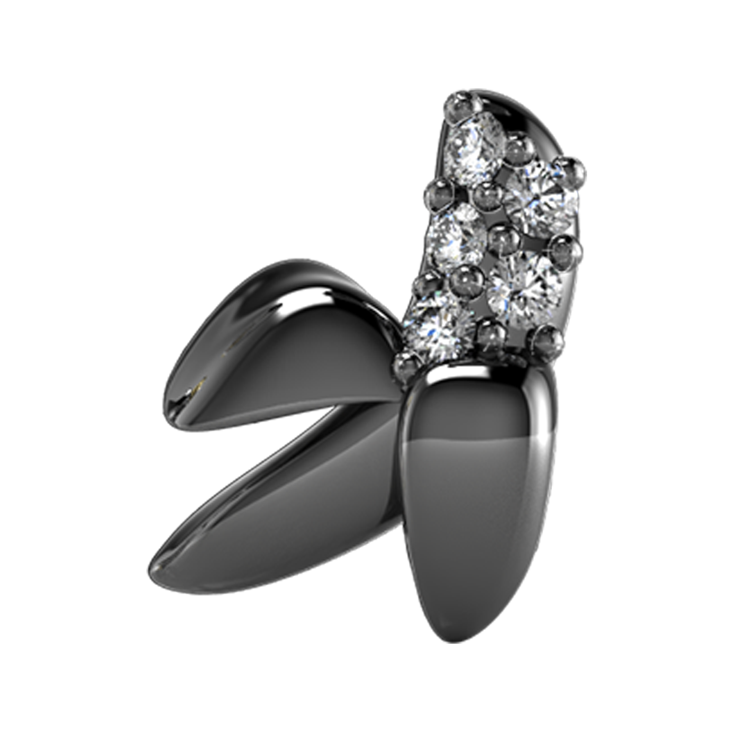 Banana Slider Charm Black Rhodium