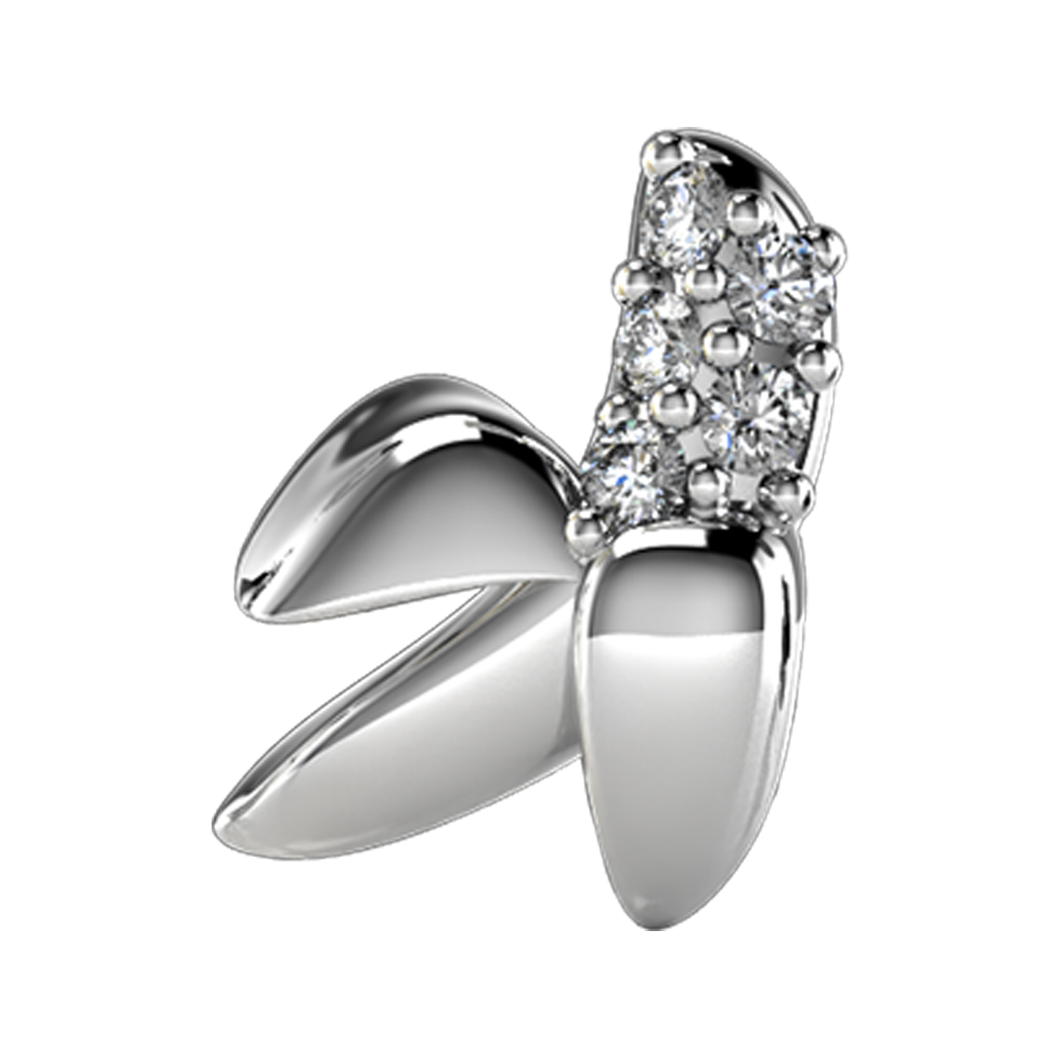 Banana Slider Charm 18K White Gold