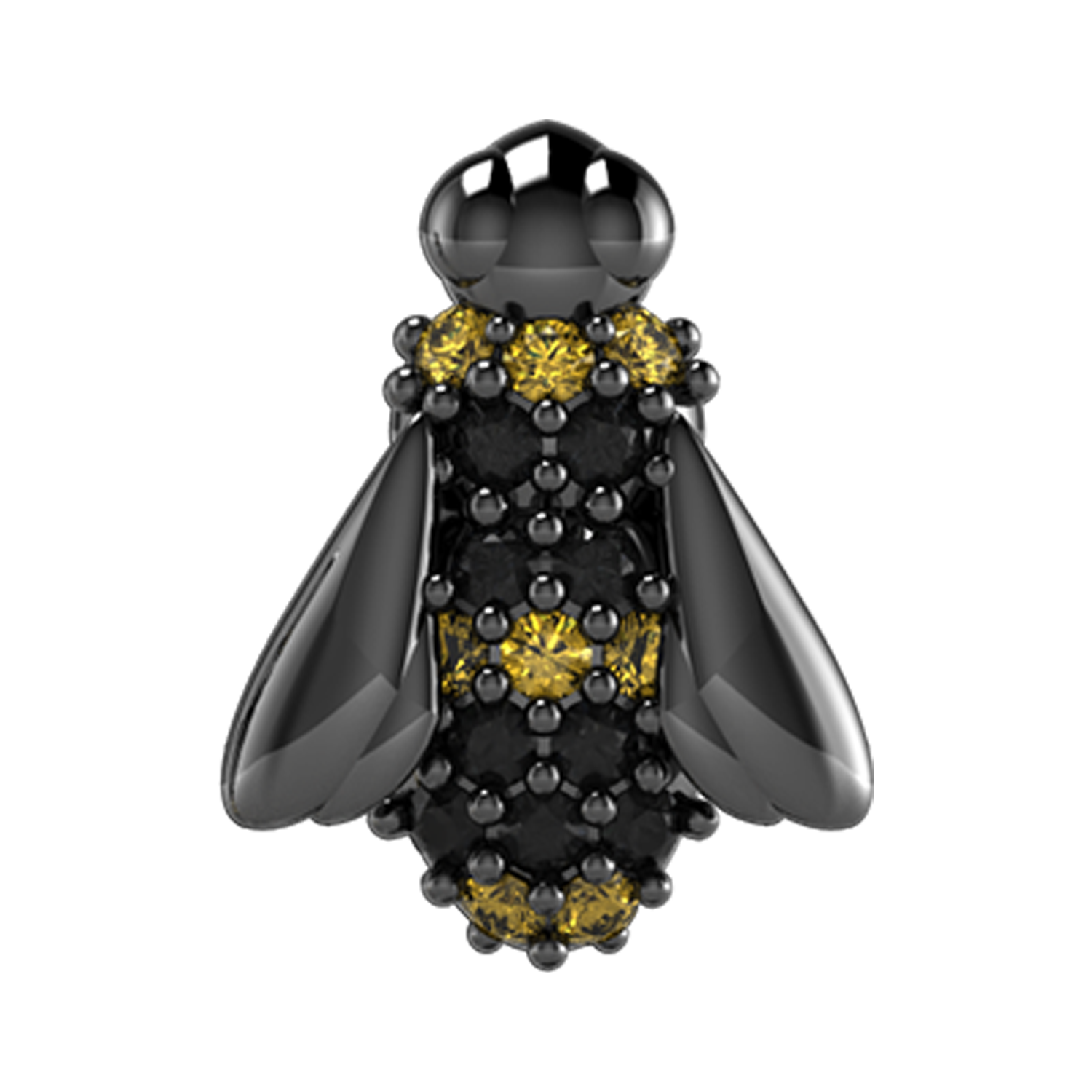Bumble Bee Slider Charm Black Rhodium
