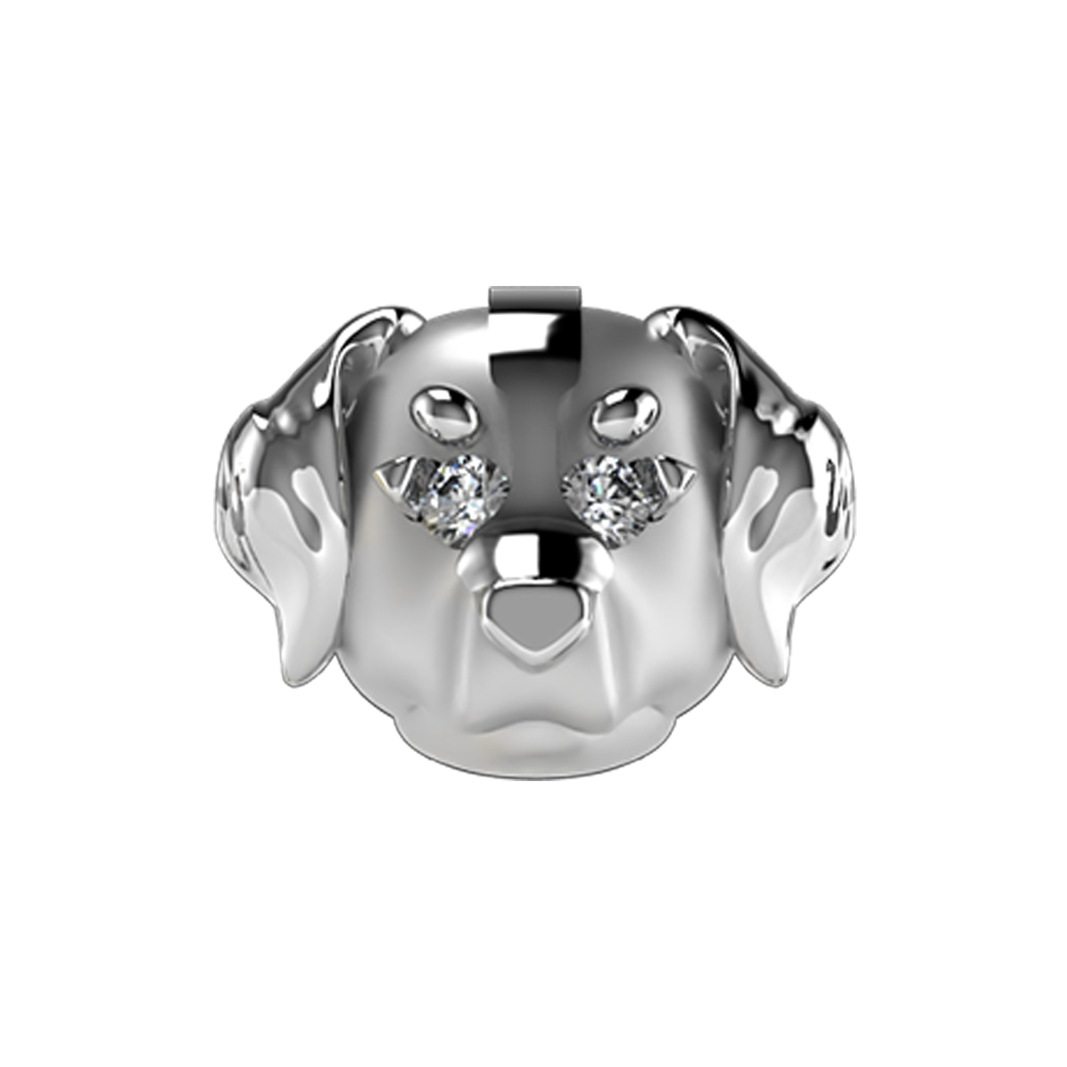 Bernese Slider Charm 18K White Gold