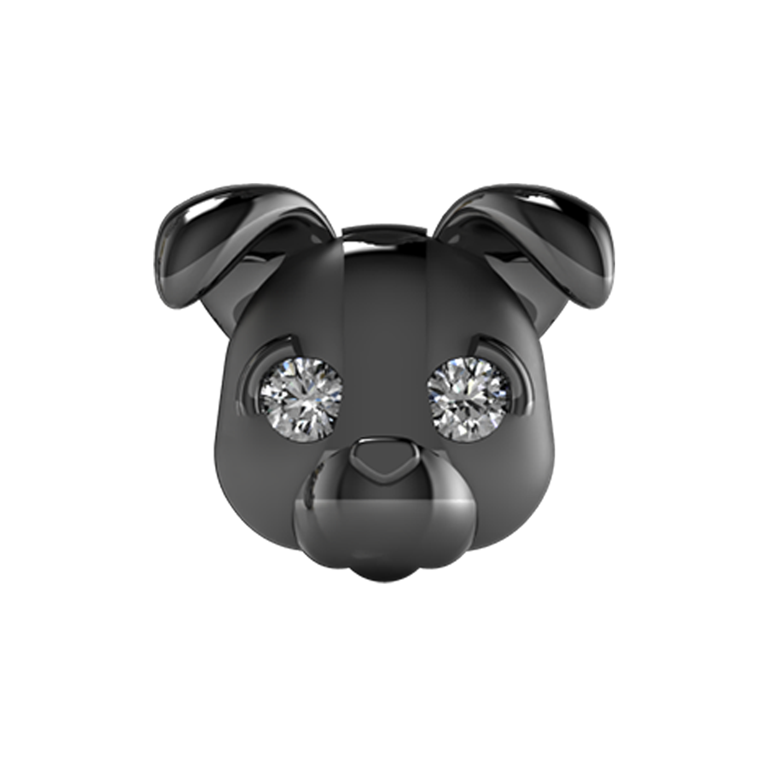 Boston Terrier Slider Charm Black Rhodium