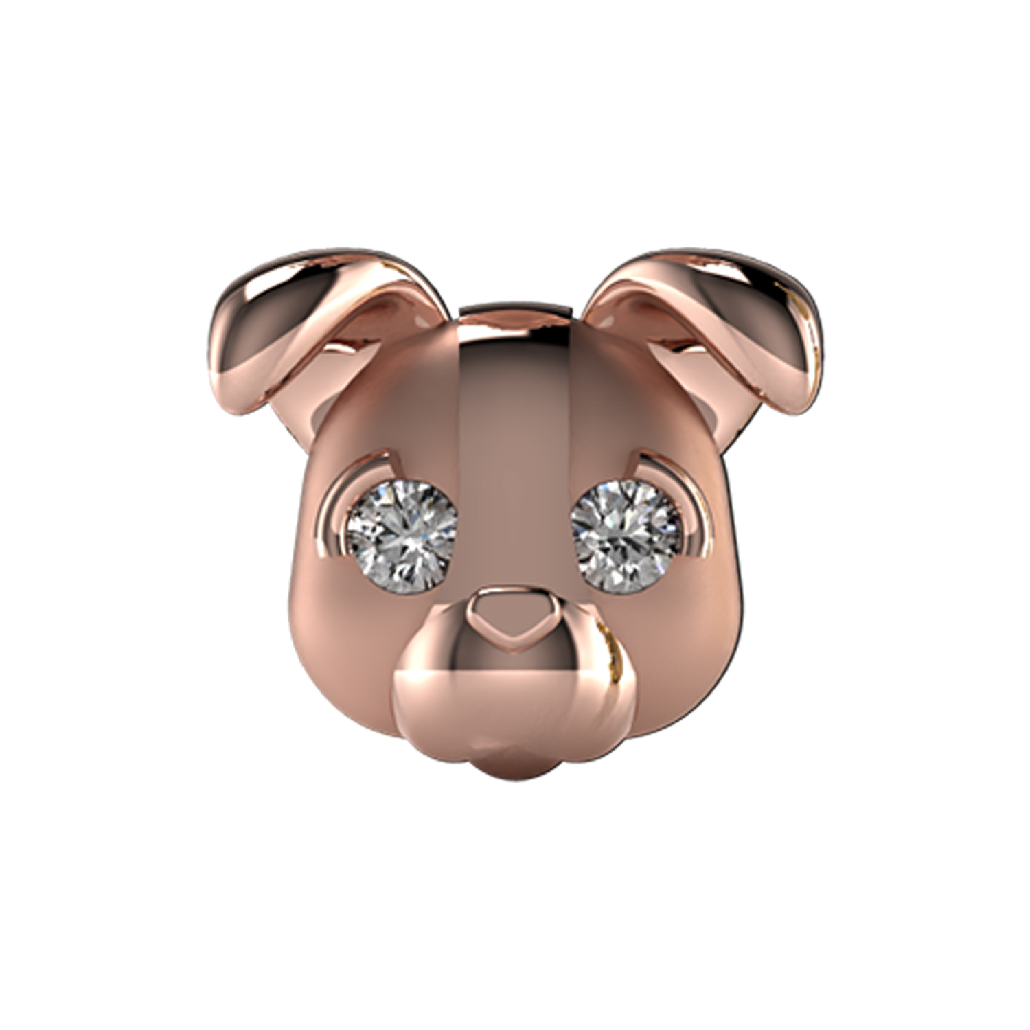 Boston Terrier Slider Charm 18K Rose Gold