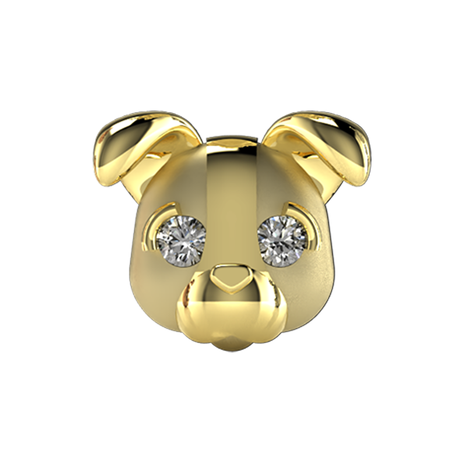 Boston Terrier Slider Charm 18K Yellow Gold