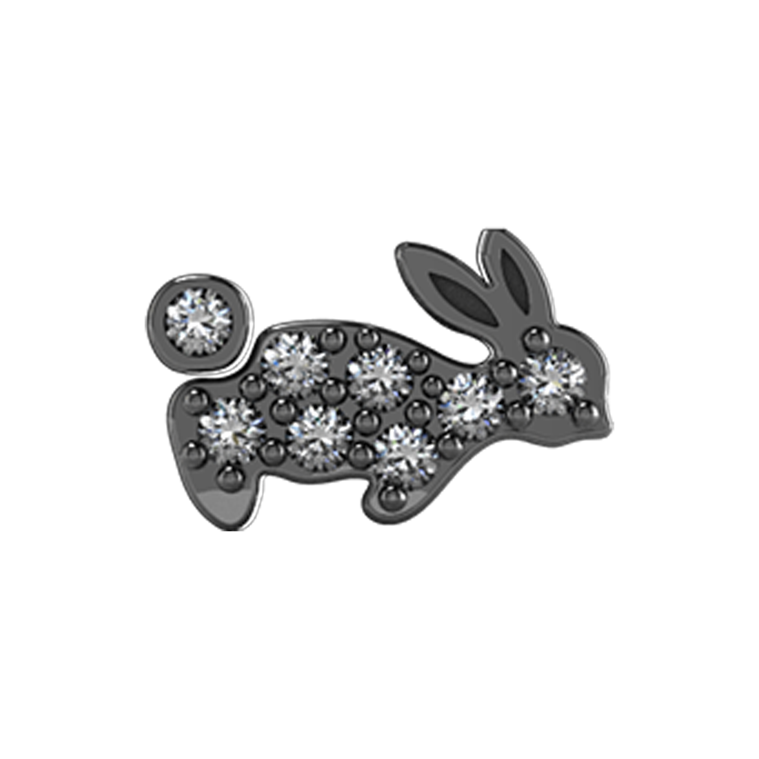 Bunny Slider Charm Black Rhodium
