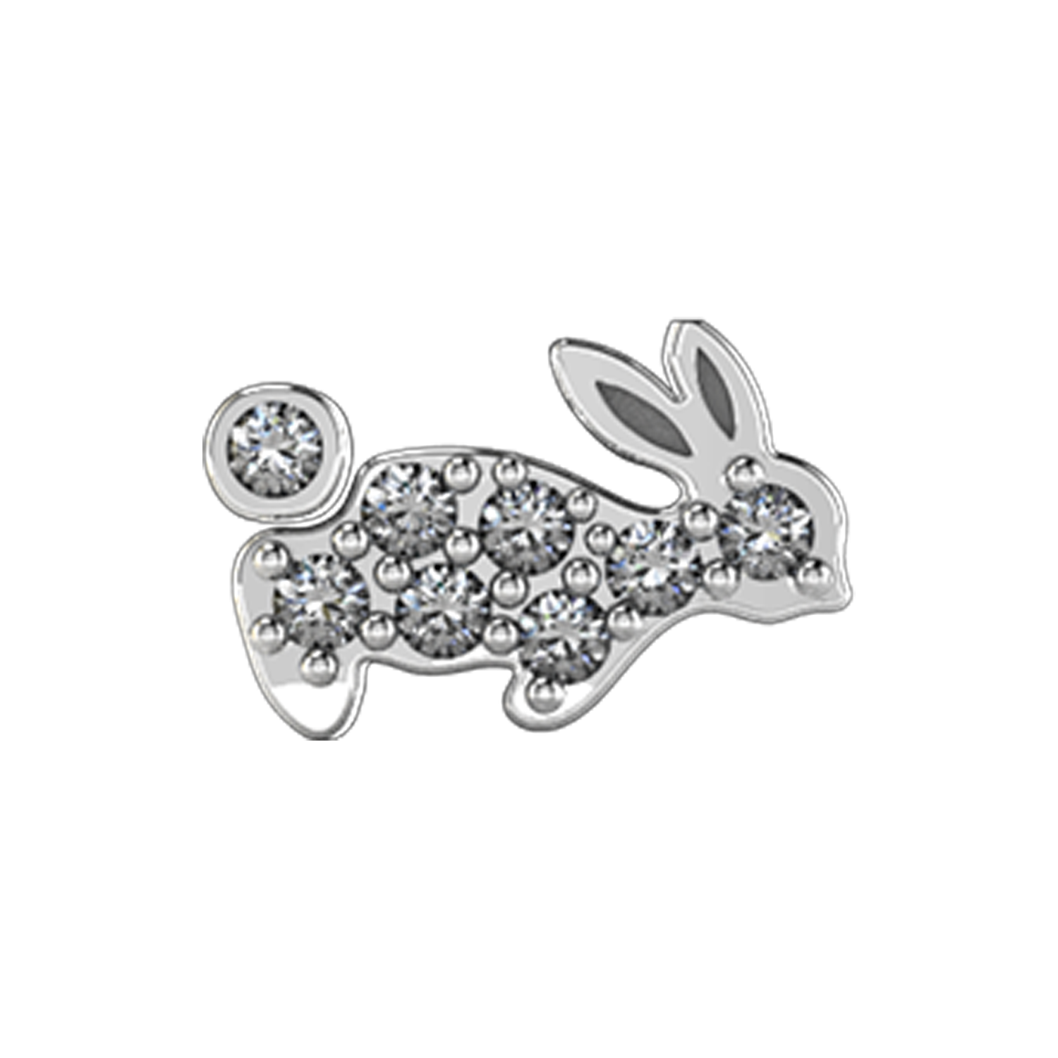 Bunny Slider Charm 18K White Gold