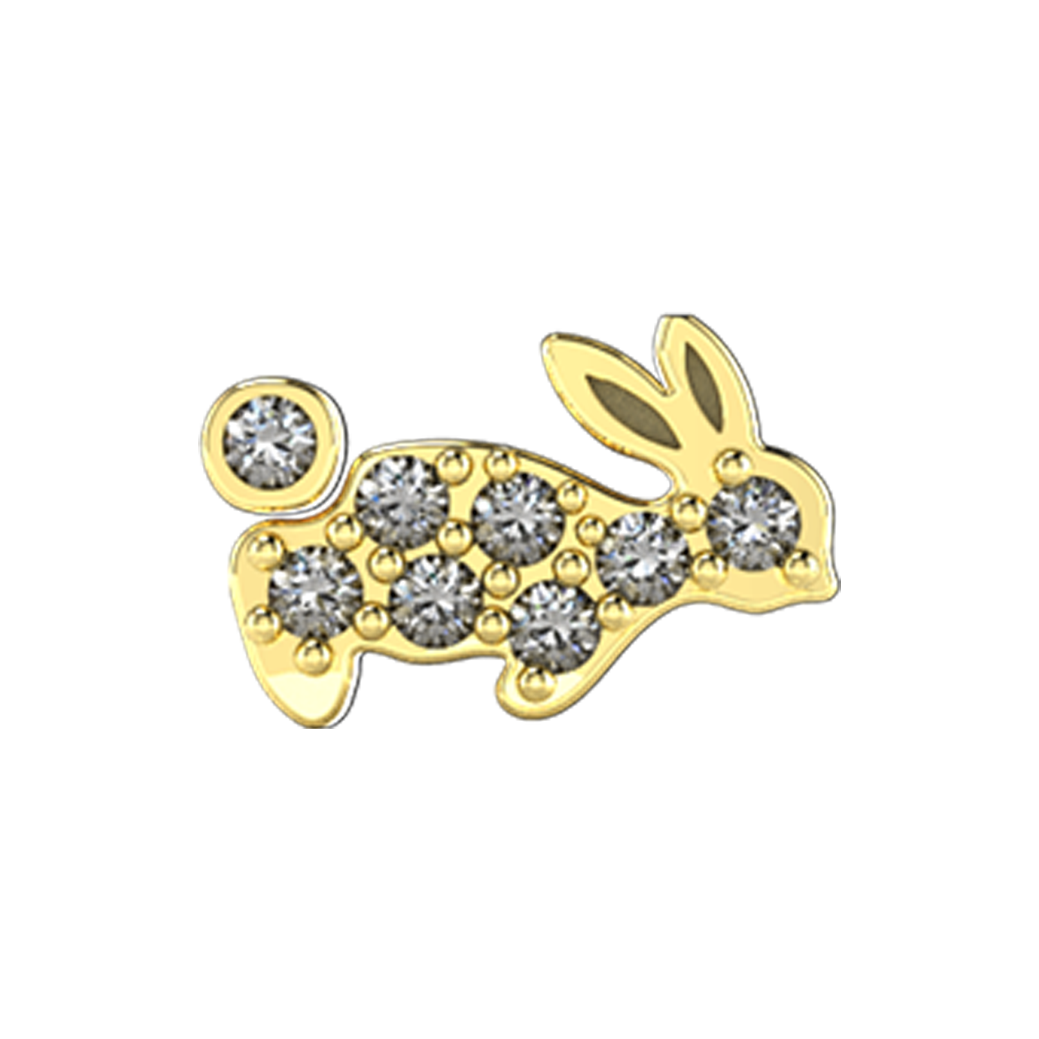 Bunny Slider Charm 18K Yellow Gold