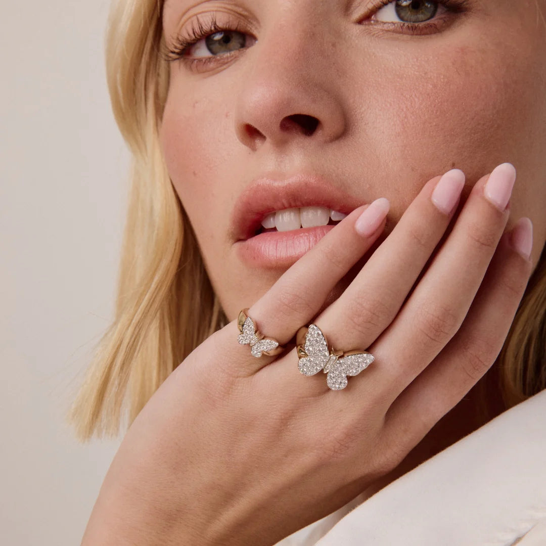 Mini Diamond Butterfly Pinky Ring
