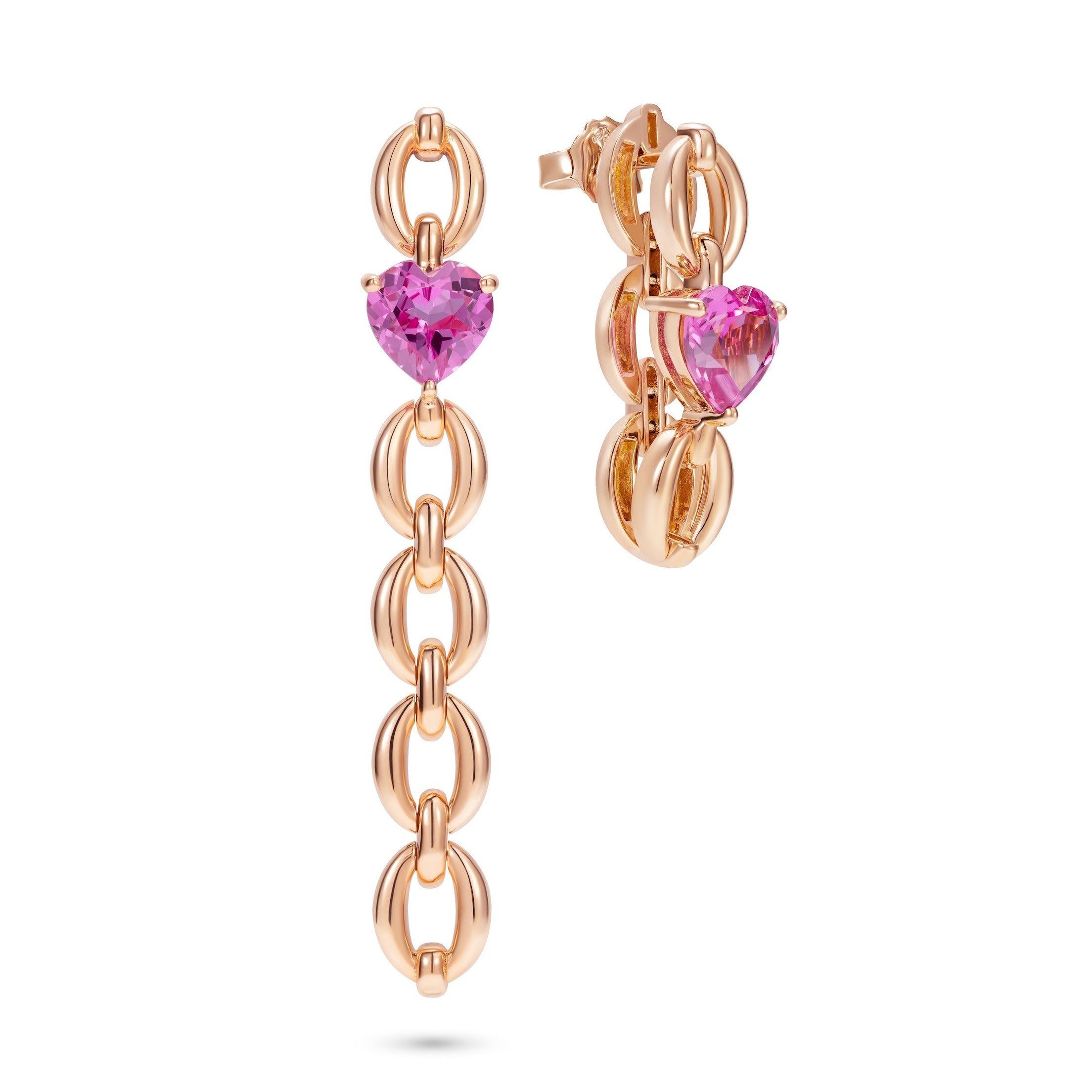 Catena Long Heart Earrings