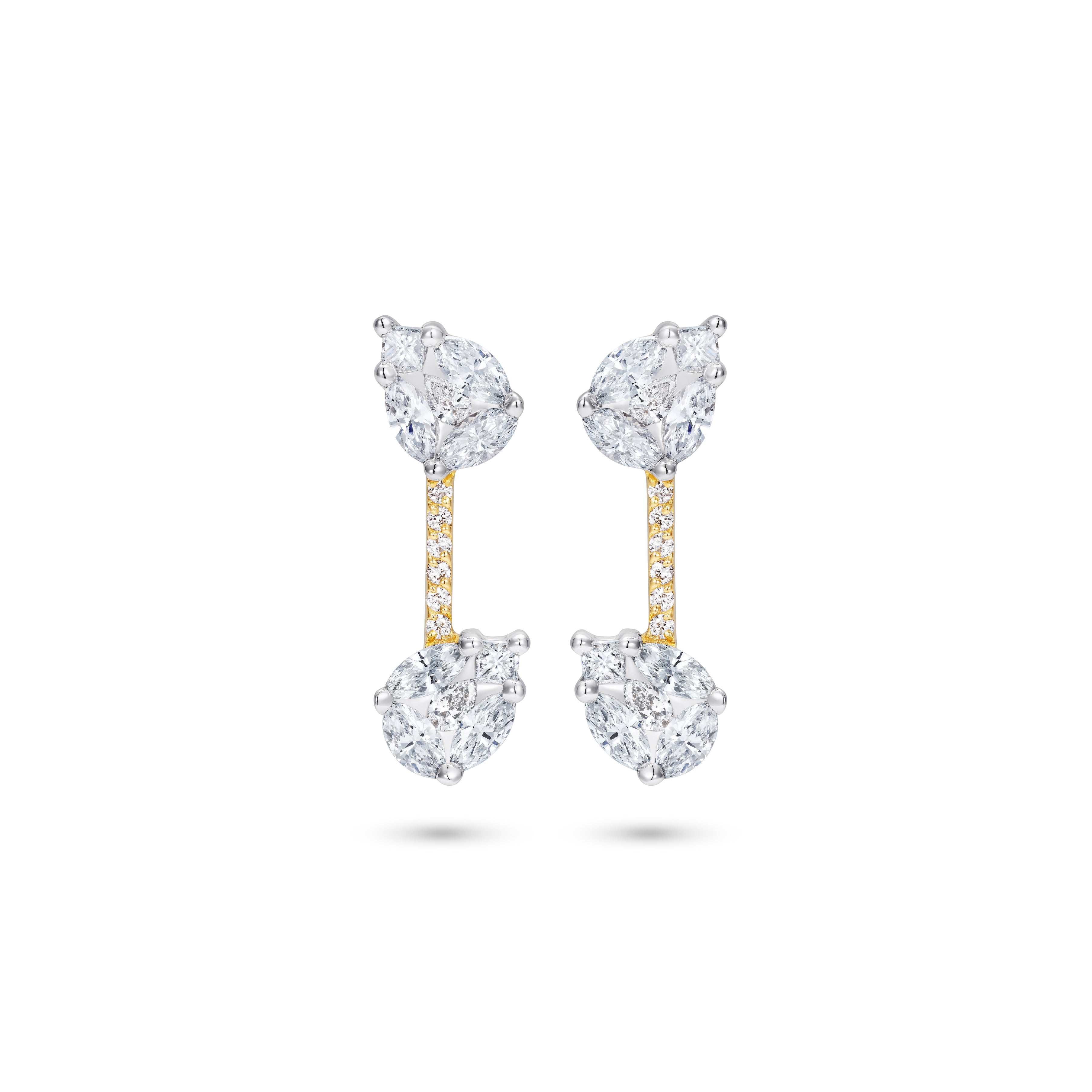 Illusion Pear Shaped Double Earrings