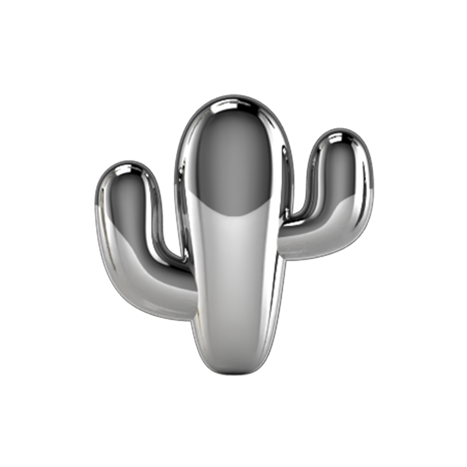 Gold Cactus Slider charm 18K White Gold