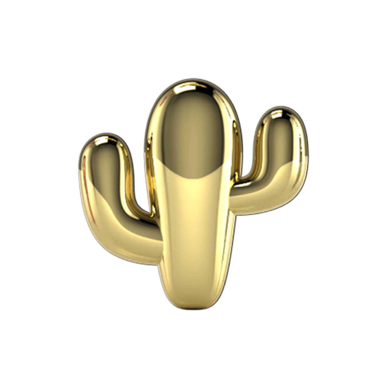 Gold Cactus Slider charm 18K Yellow Gold