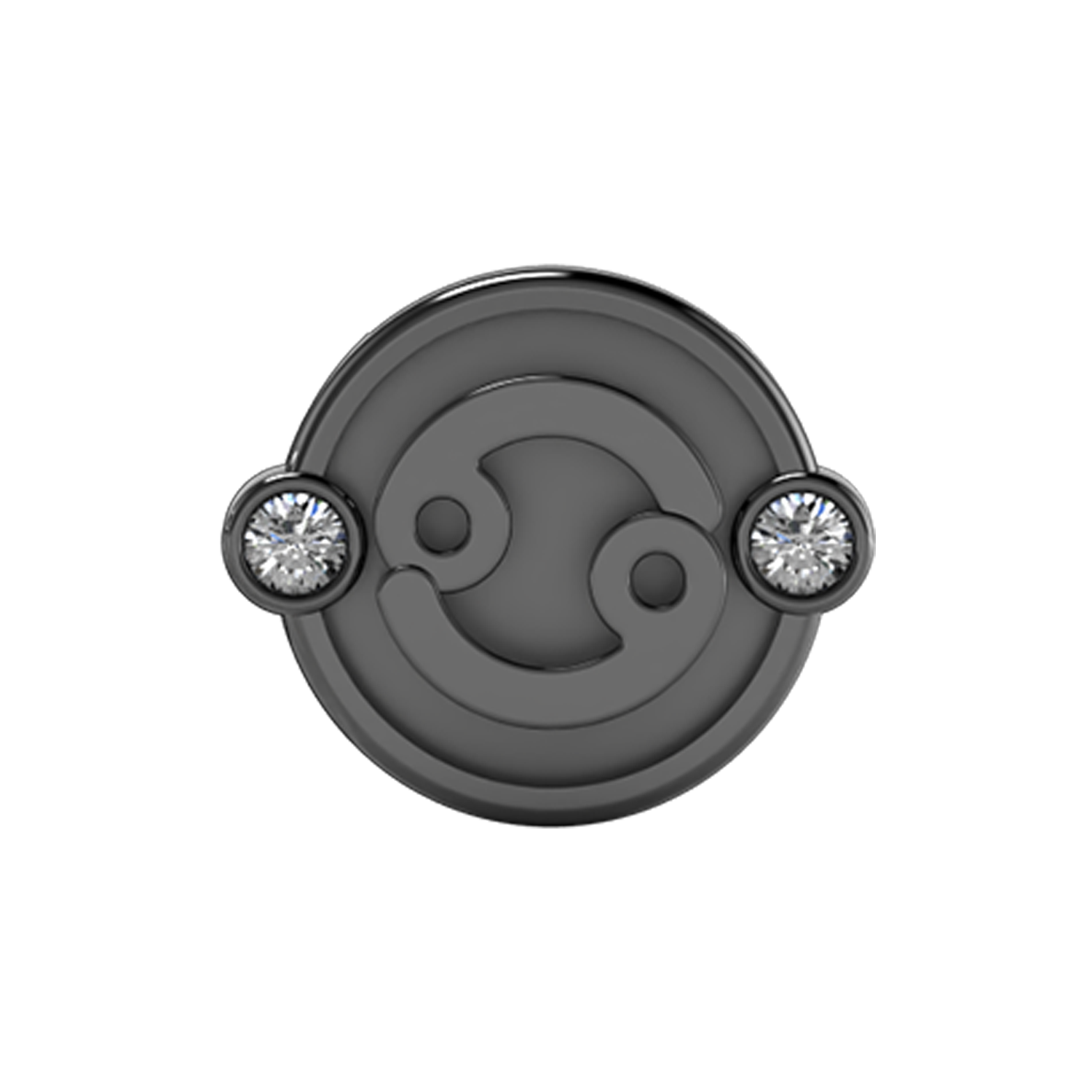 Cancer Slider Charm Black Rhodium