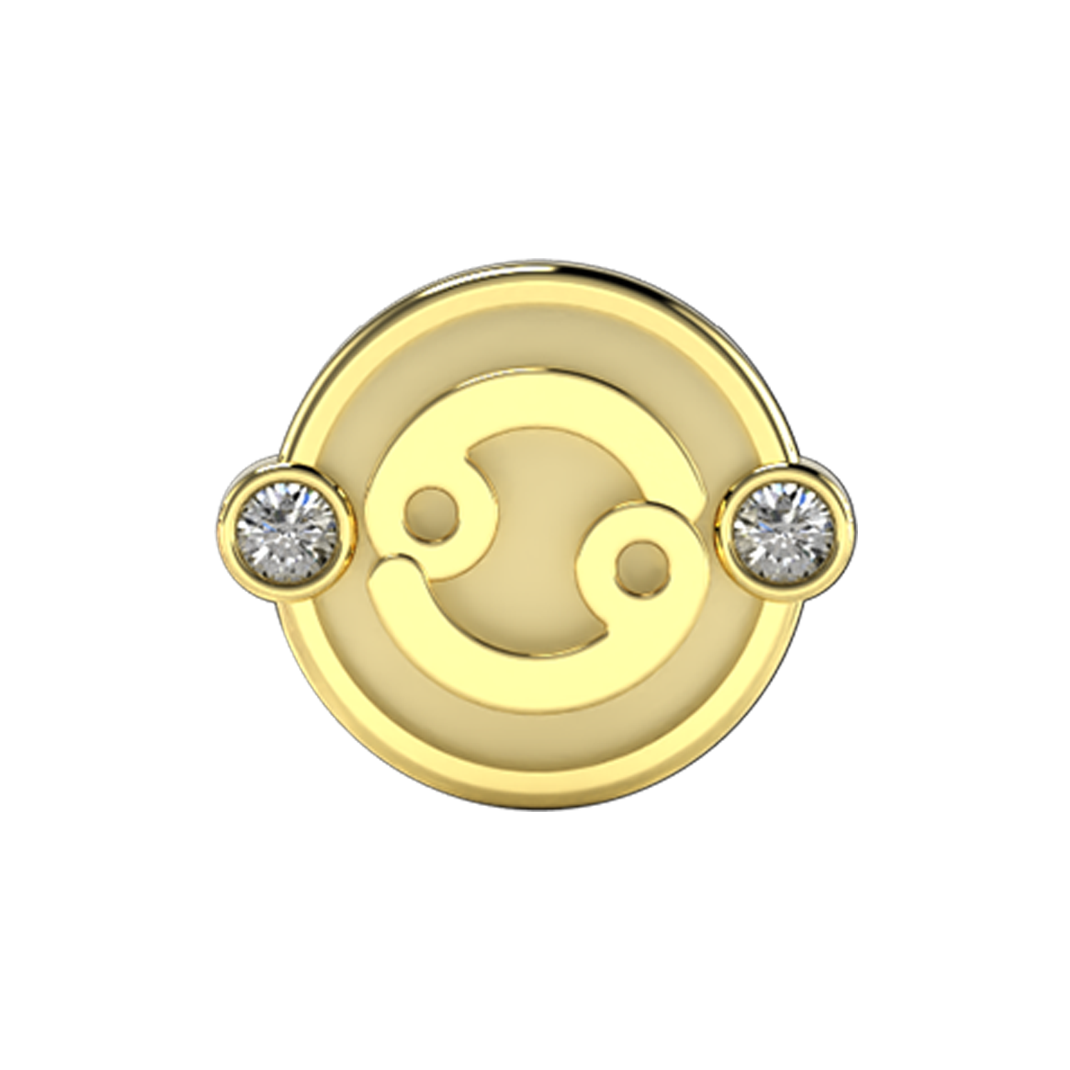Cancer Slider Charm 18K Yellow Gold