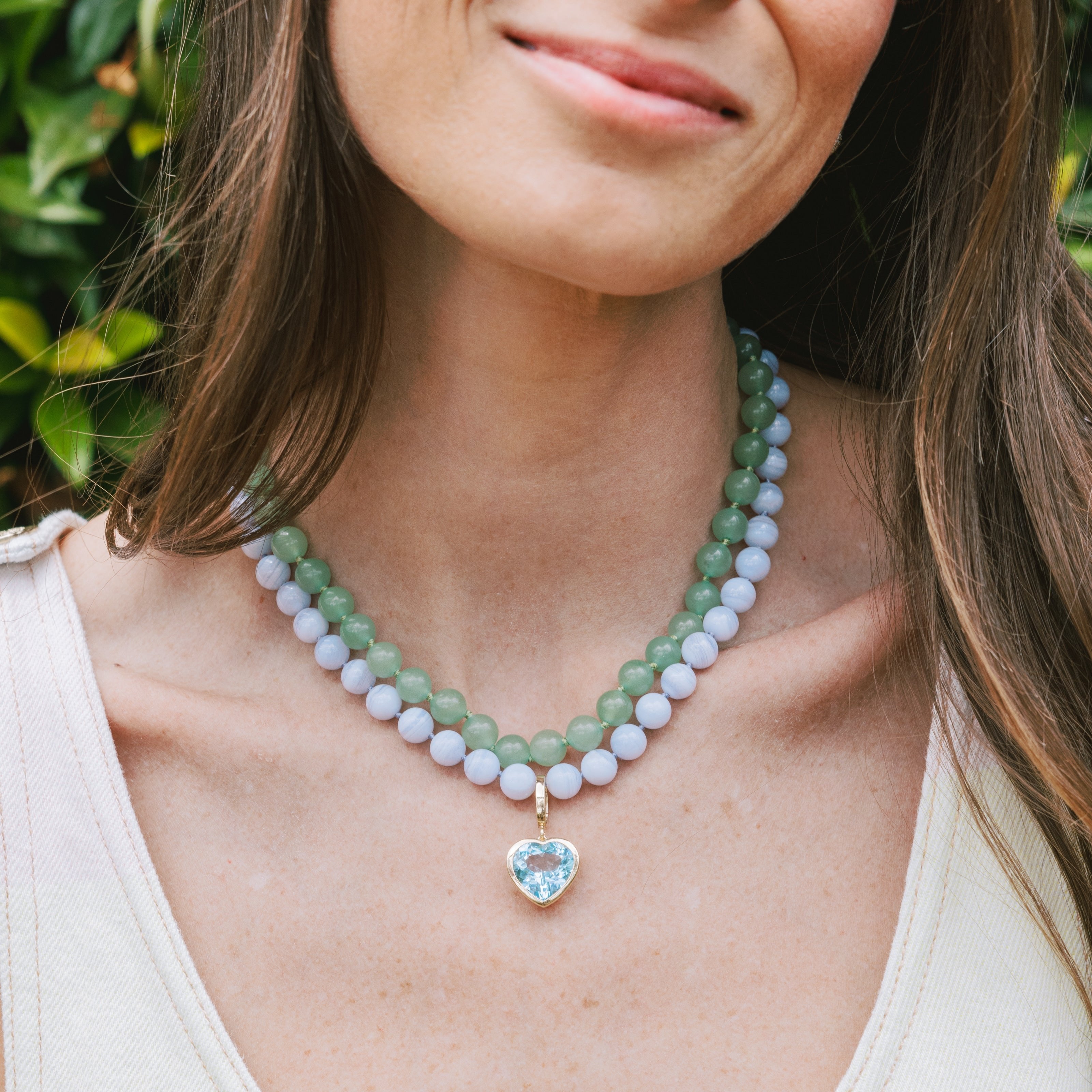 Kendall Green Aventurine Beaded Necklace
