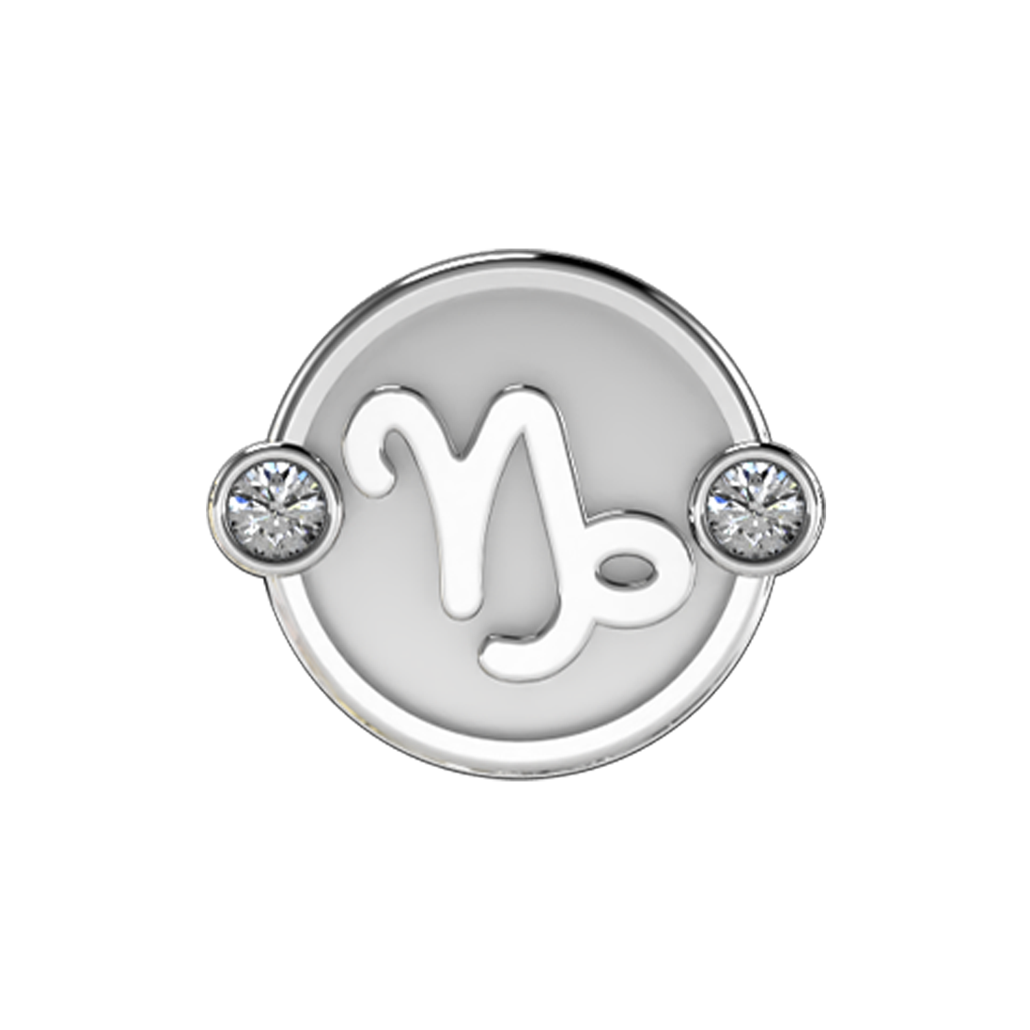 Capricorn Slider Charm 18K White Gold