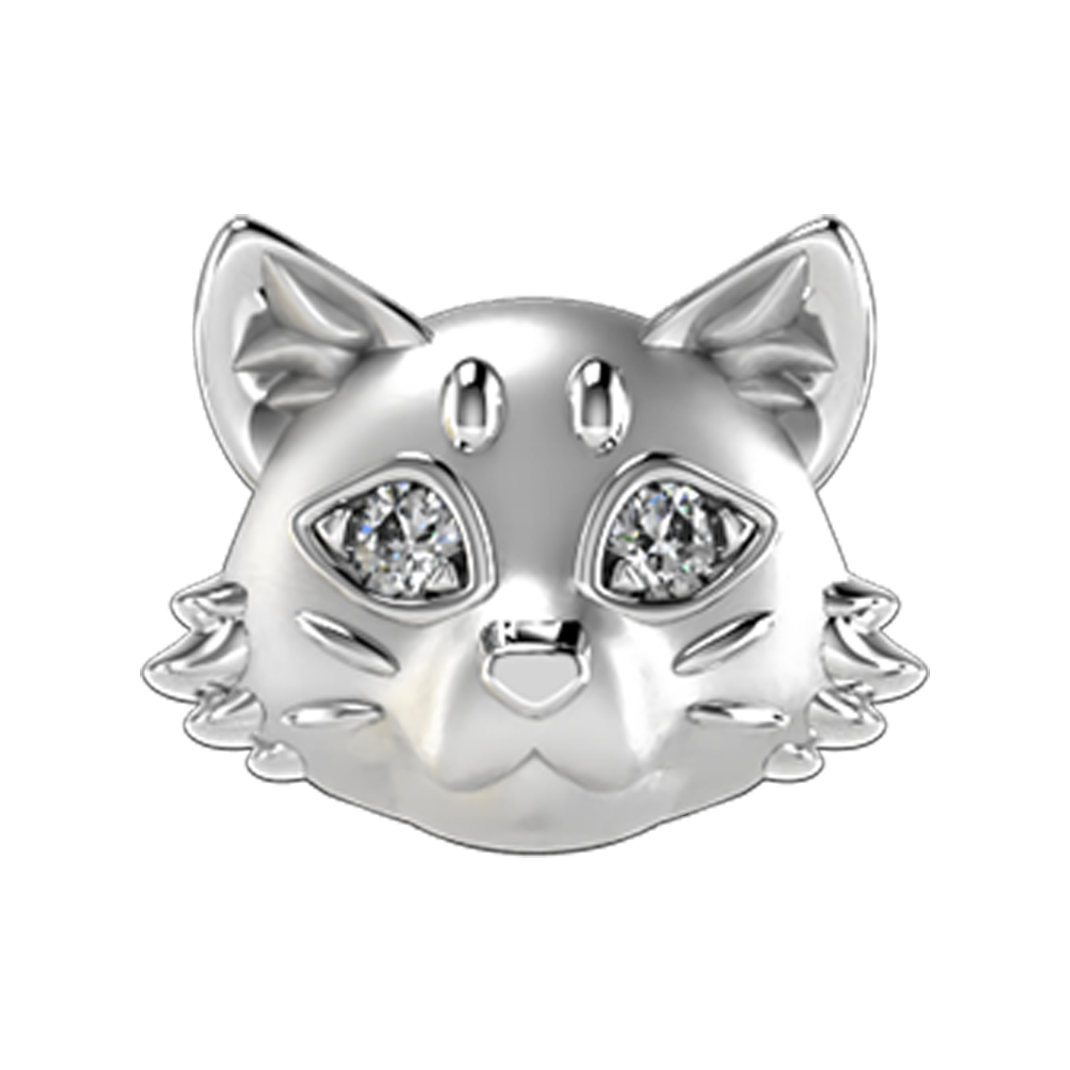 Cat Slider Charm 18K White Gold