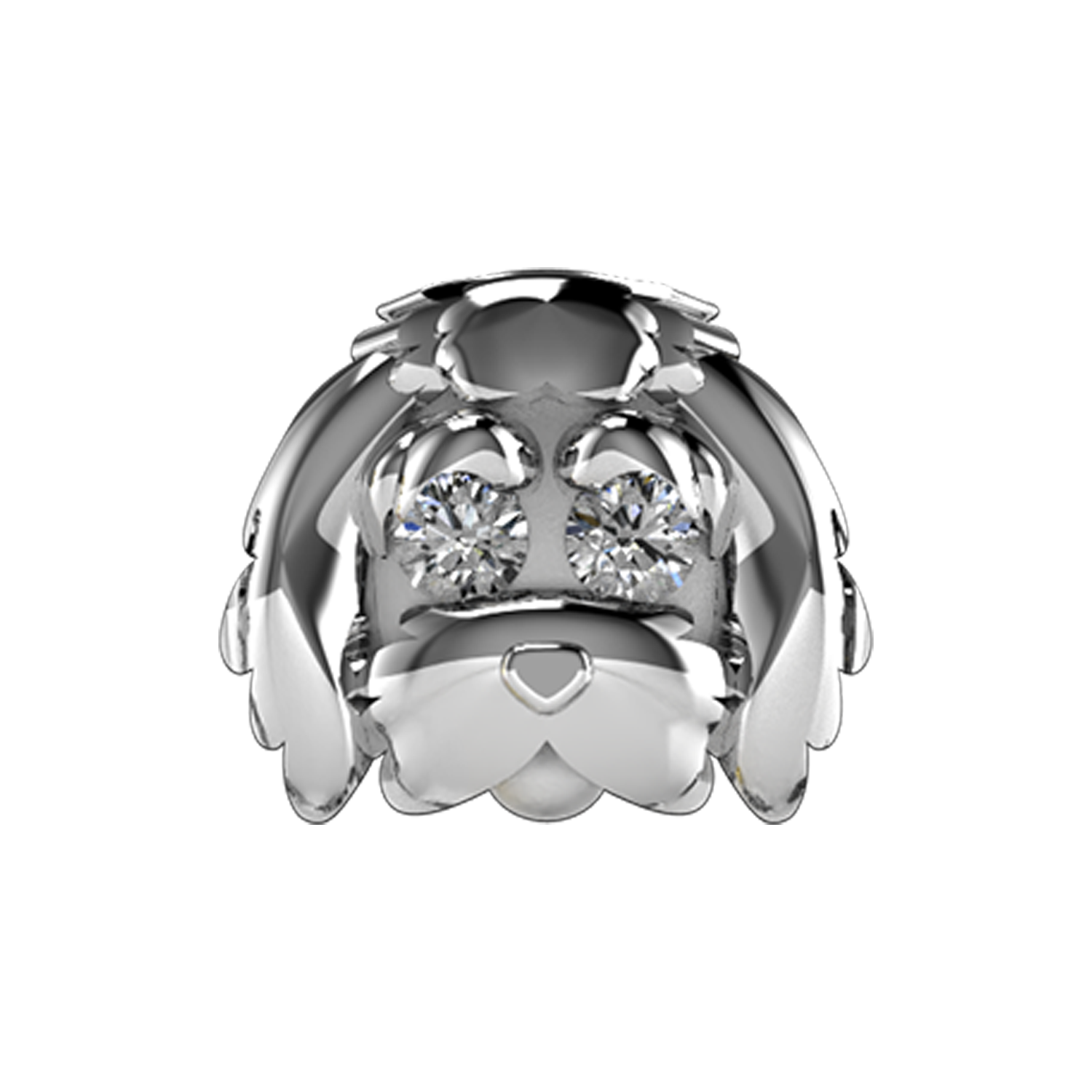 Cavapoo Slider Charm 18K White Gold