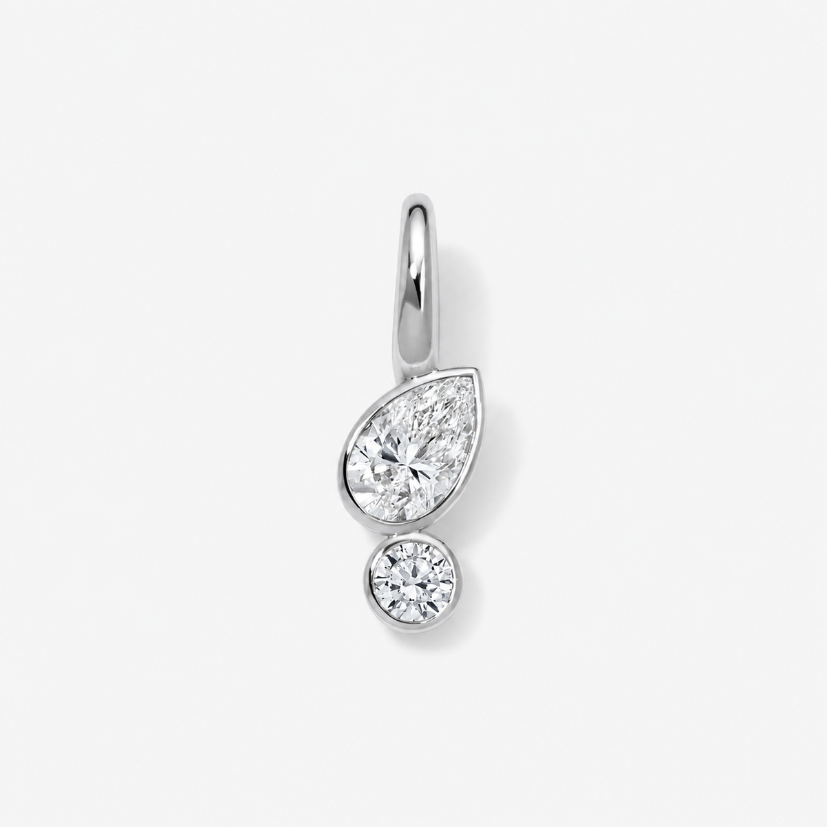 Coco Lab Diamond Pear Charm 14K White Gold Petite Charm Only