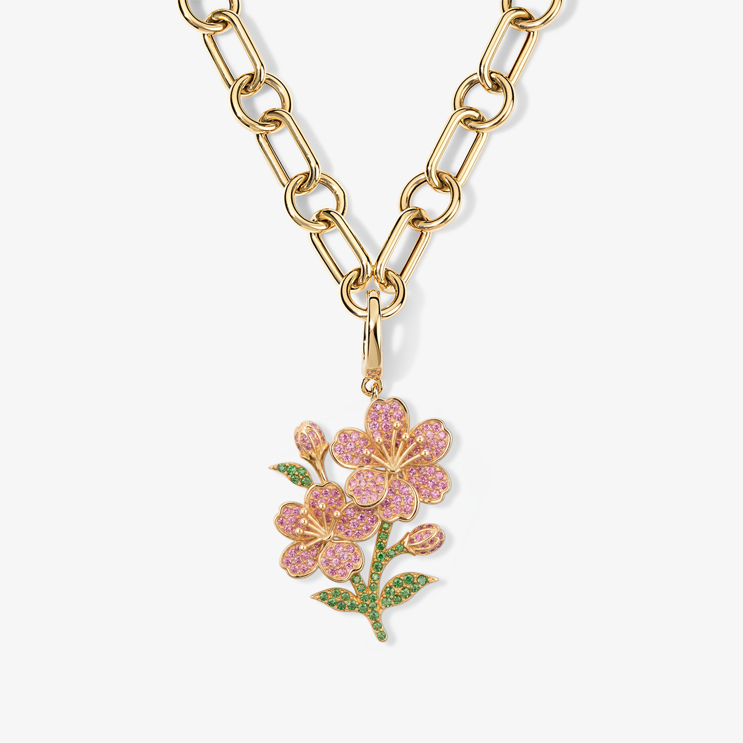 Large Token Cherry Blossom Birth Flower Charm