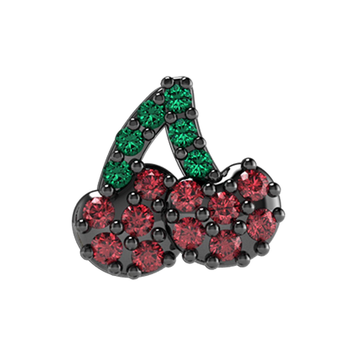 Cherry Slider Charm Black Rhodium