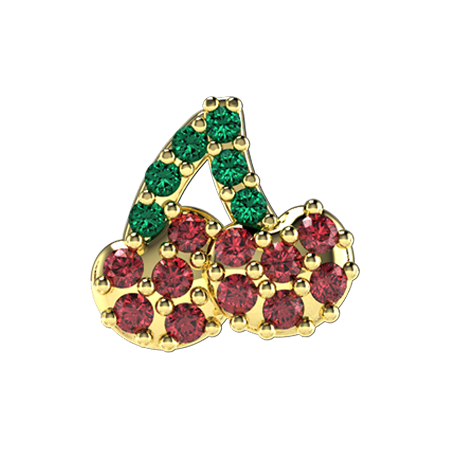 Cherry Slider Charm 18K Yellow Gold