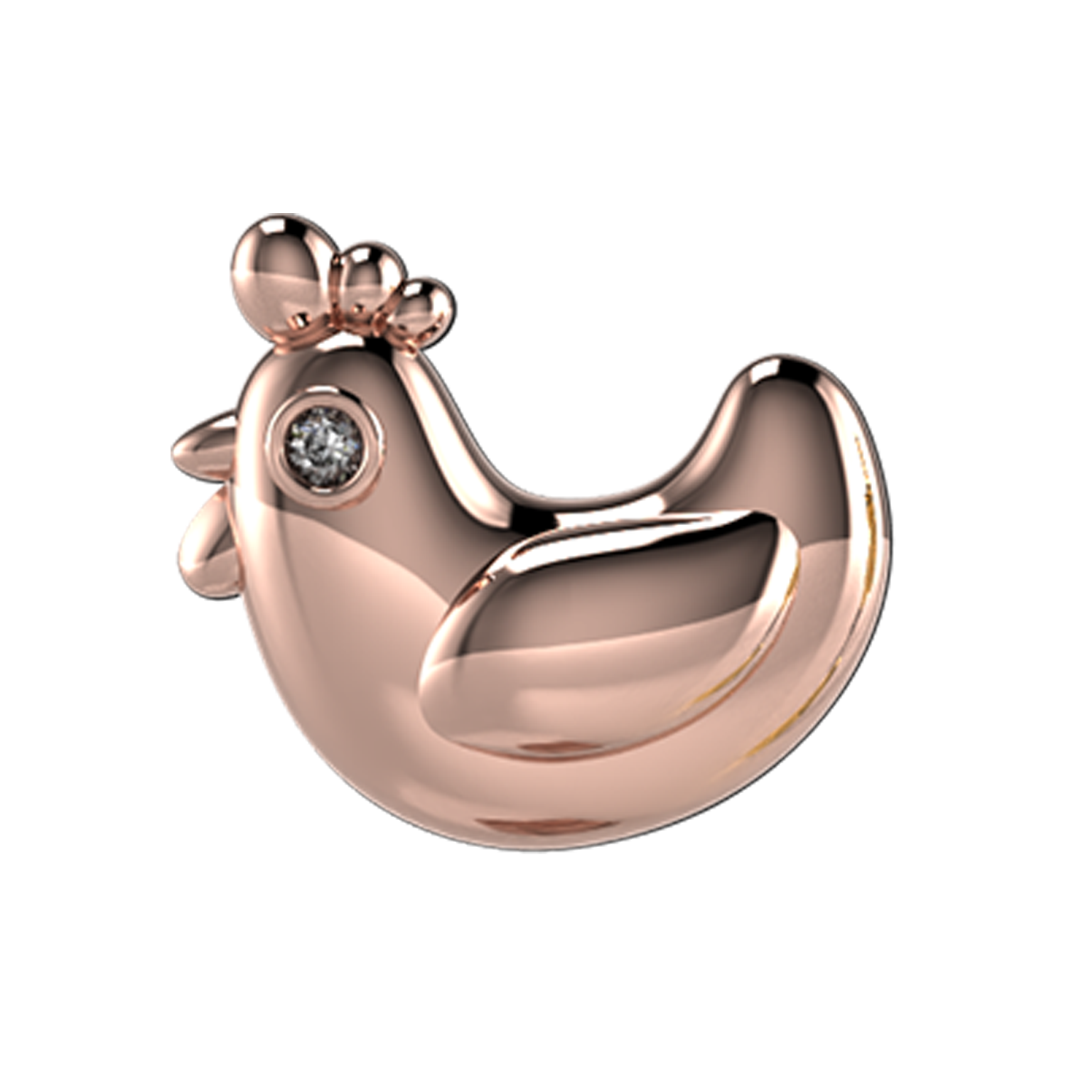 Chicken Slider Charm 18K Rose Gold