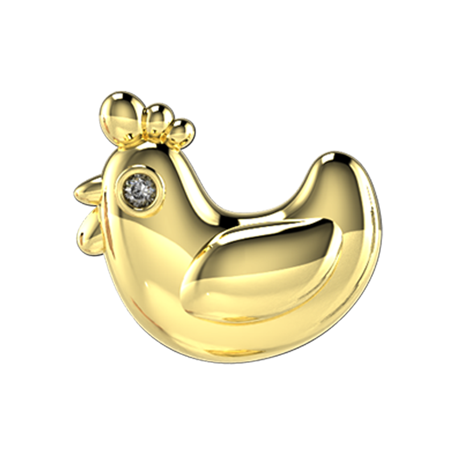 Chicken Slider Charm 18K Yellow Gold