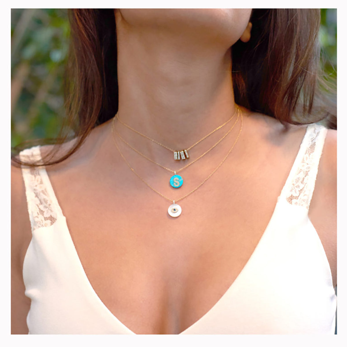 Coexist Initial Necklace on Gemstone