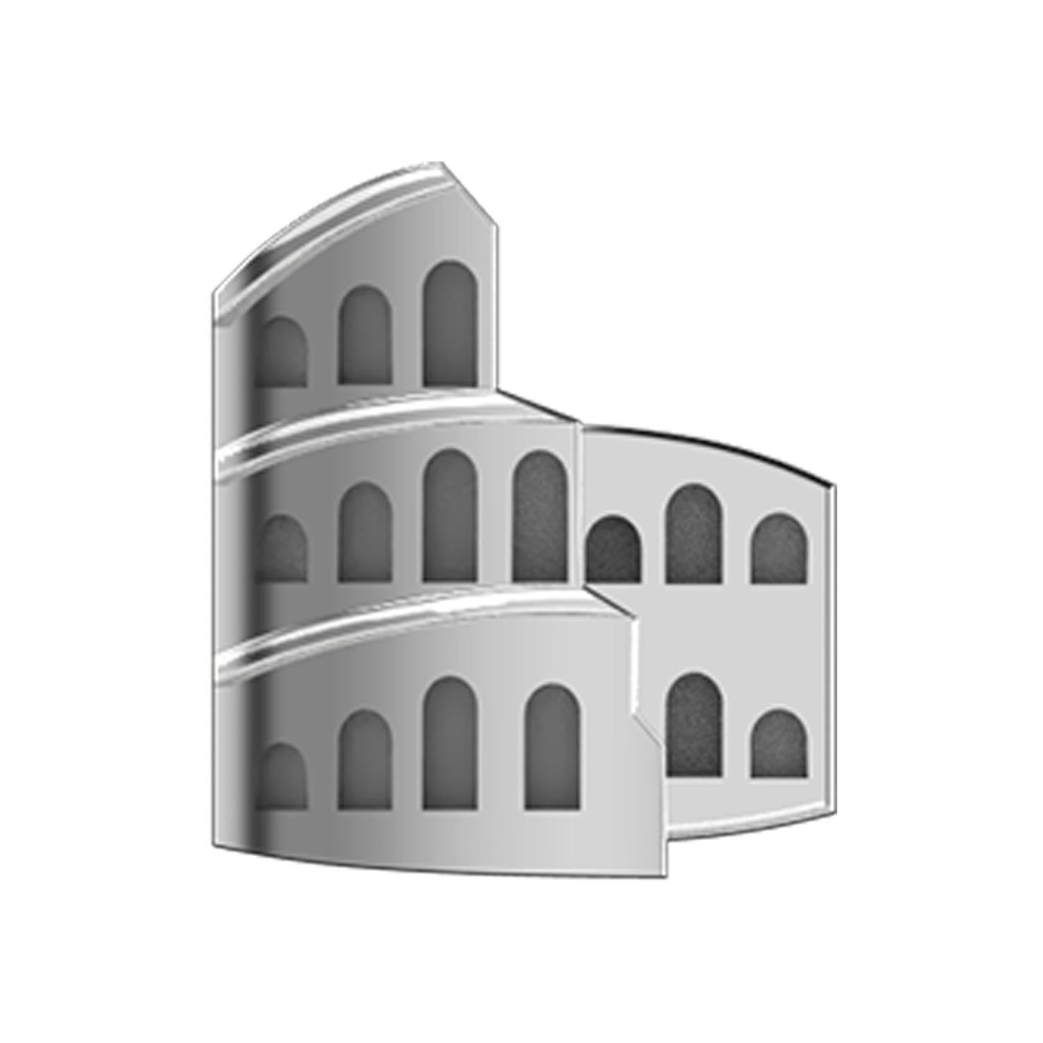 Coliseum Slider Charm 18K White Gold