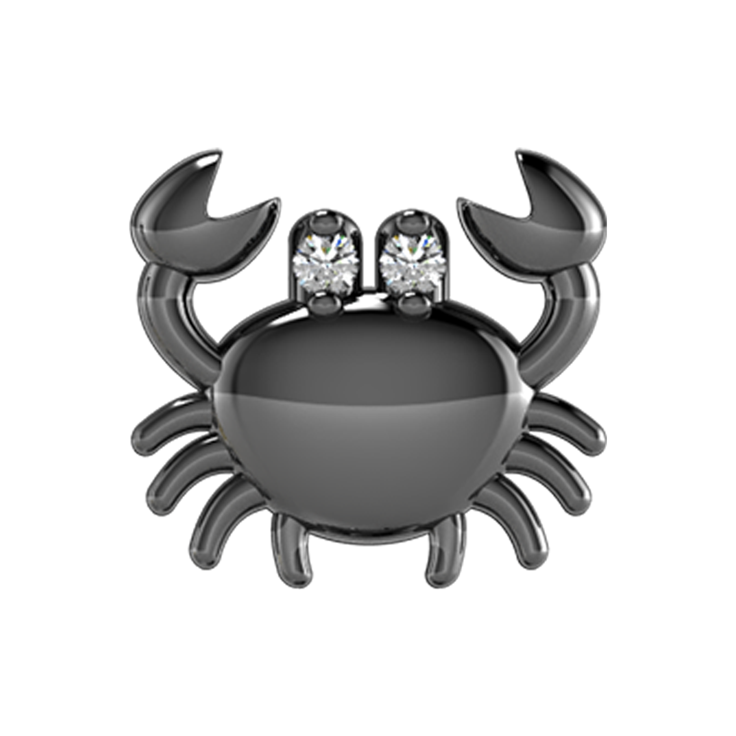 Crab Slider Charm Black Rhodium