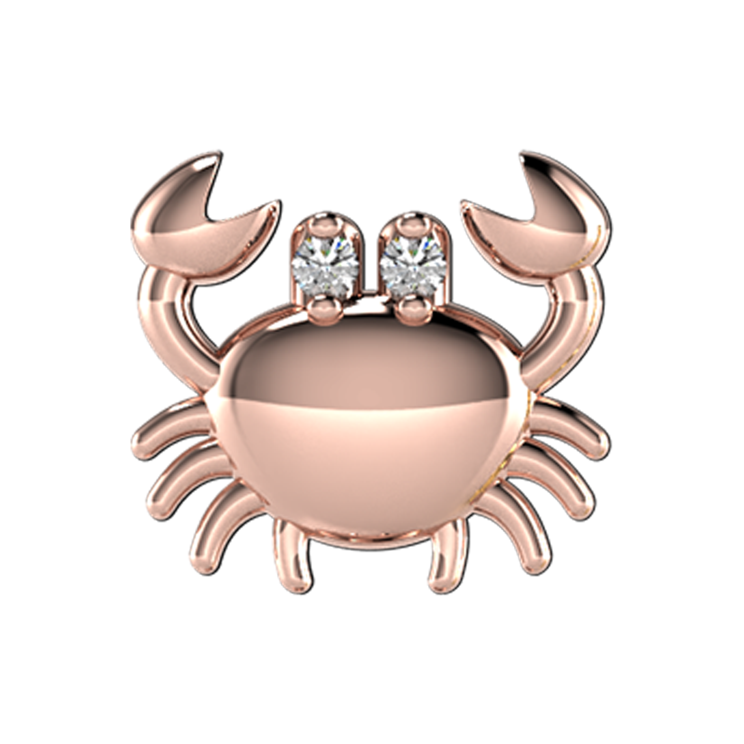 Crab Slider Charm 18K Rose Gold