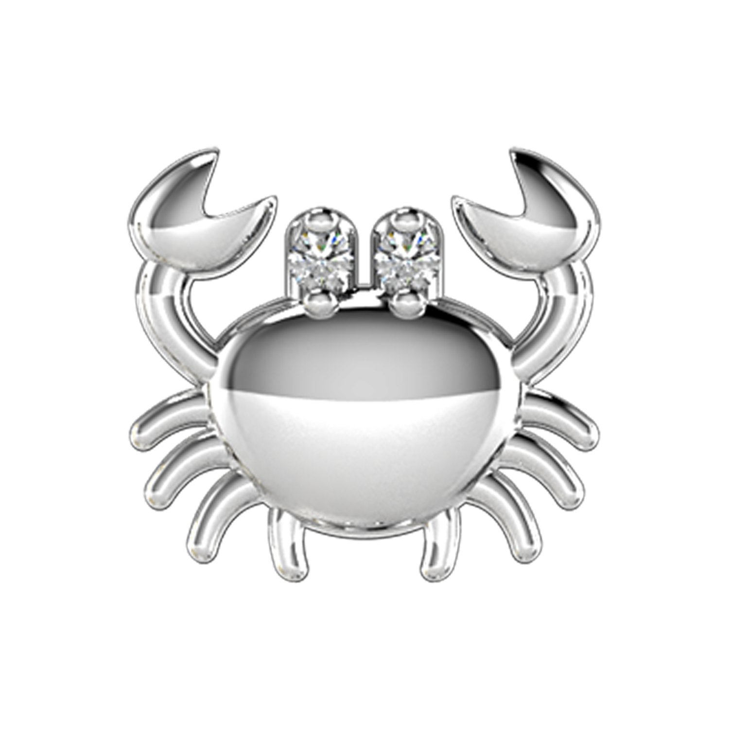 Crab Slider Charm 18K White Gold