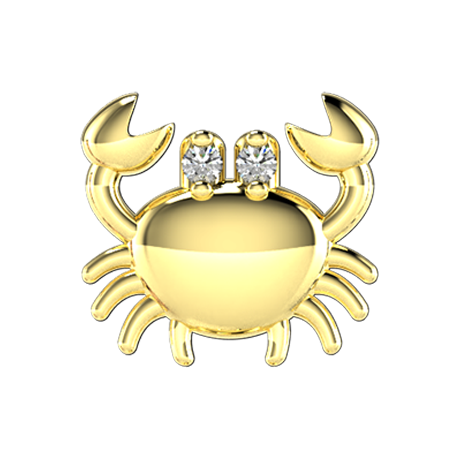 Crab Slider Charm 18K Yellow Gold
