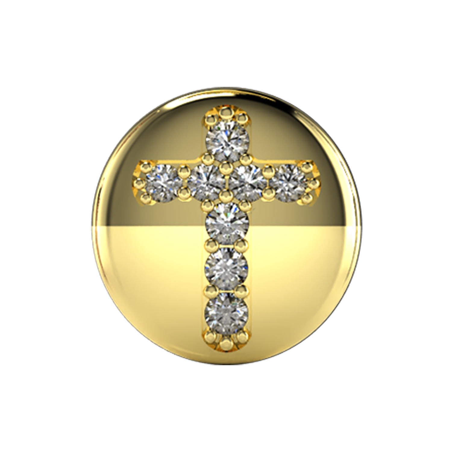 Cross Slider Necklace Charm 14K Yellow Gold
