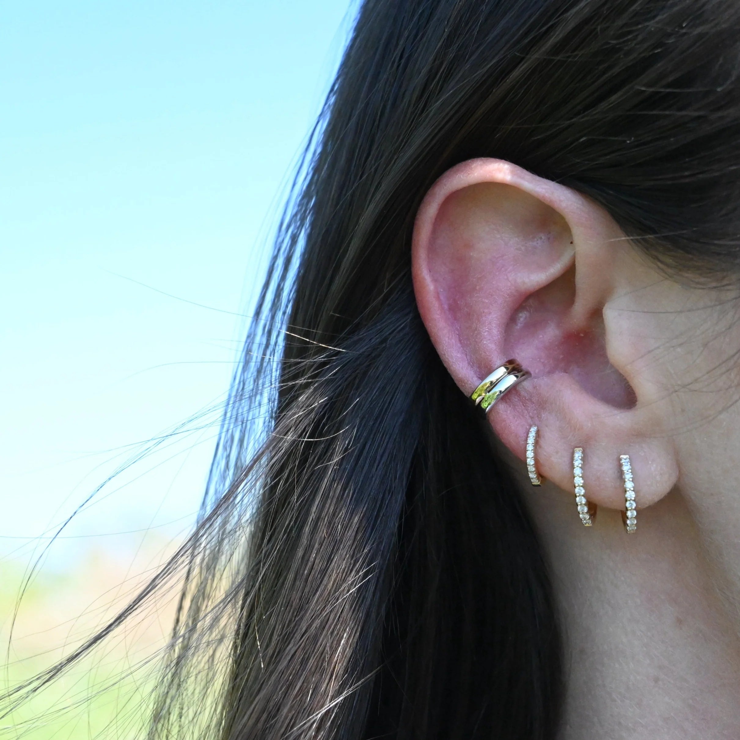 Double Two Row Gold Ear Cuff
