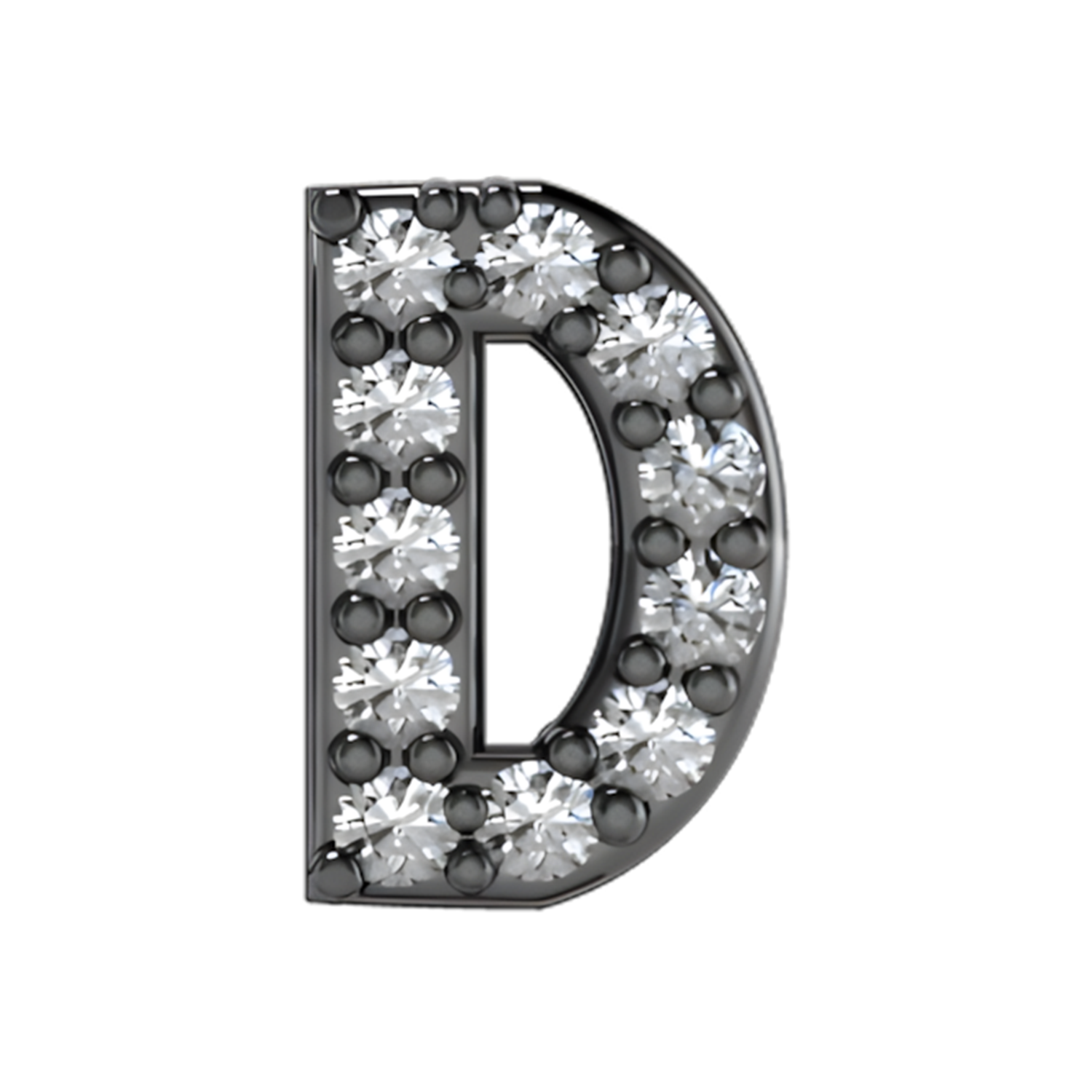 Slider Pave Letter D Charm