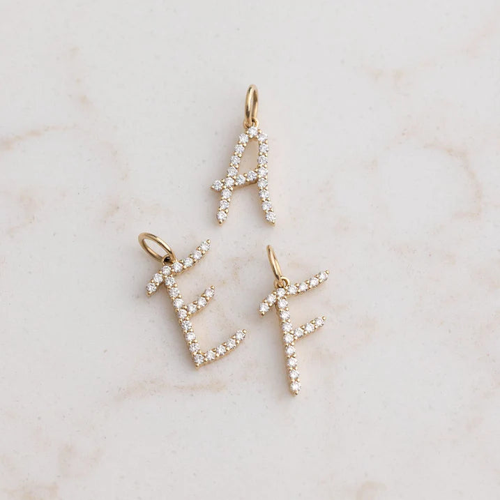 Diamond Script Initial Charm