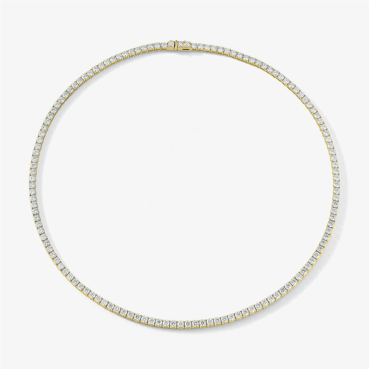 Signature Diamond Tennis Necklace 14K Yellow Gold
