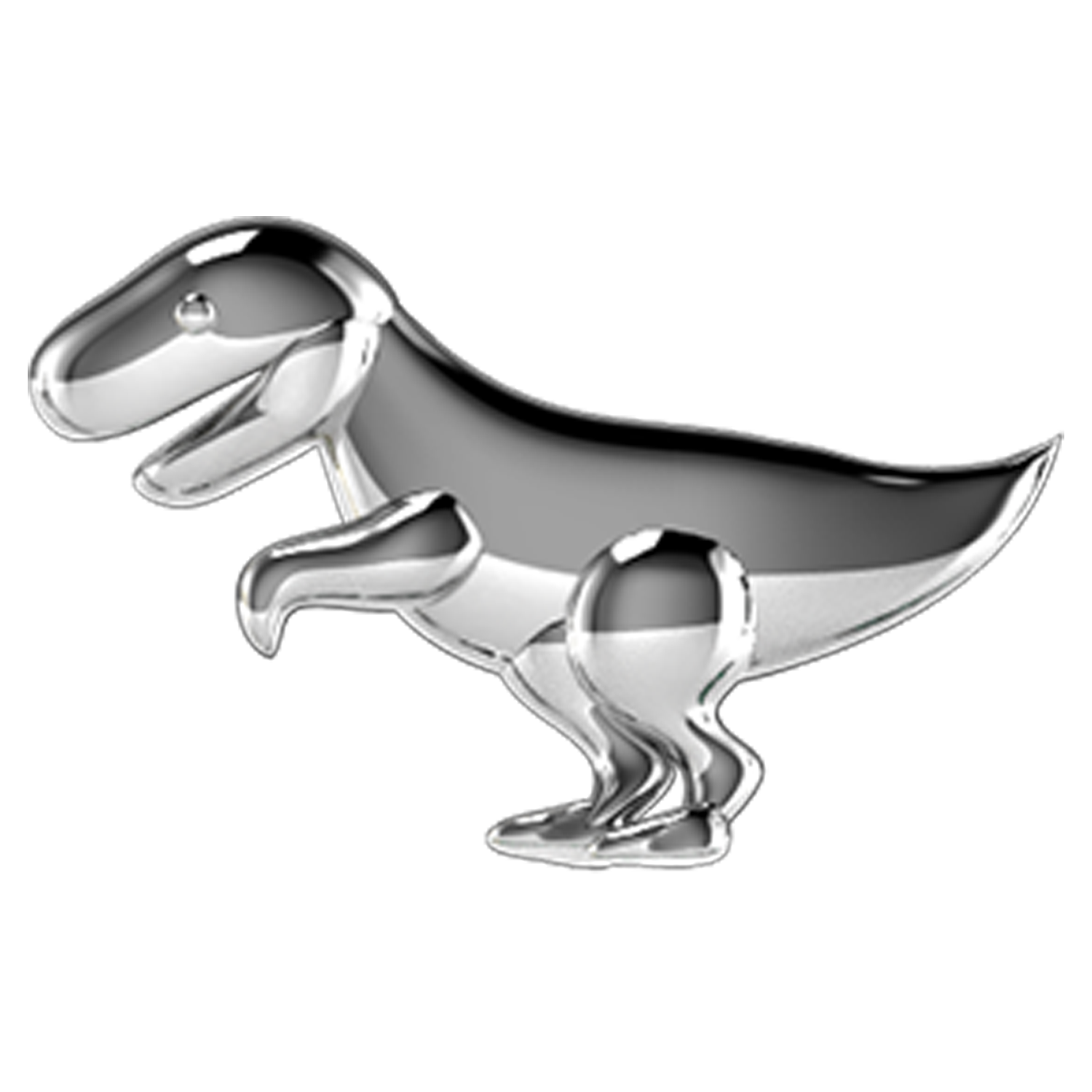 Dinosaur Slider Charm 18K White Gold