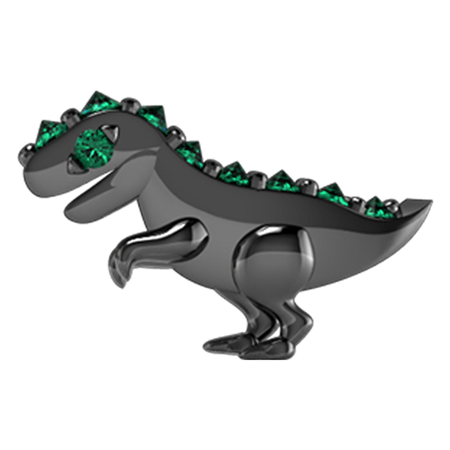 Tsavorite Dinosaur Slider Charm Black Rhodium