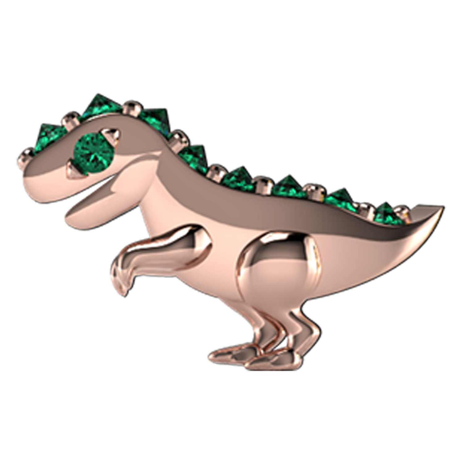 Tsavorite Dinosaur Slider Charm 18K Rose Gold
