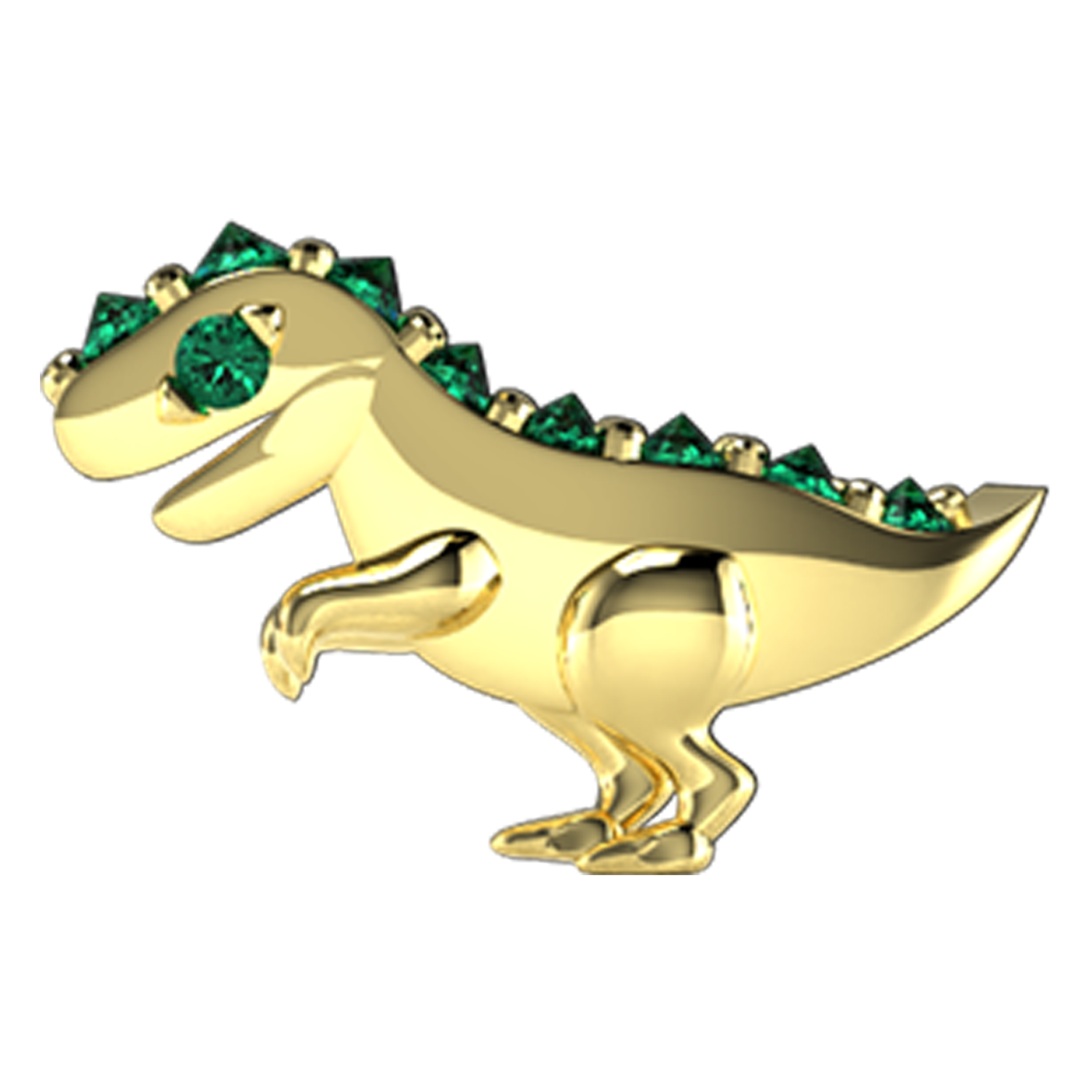Tsavorite Dinosaur Slider Charm 18K Yellow Gold