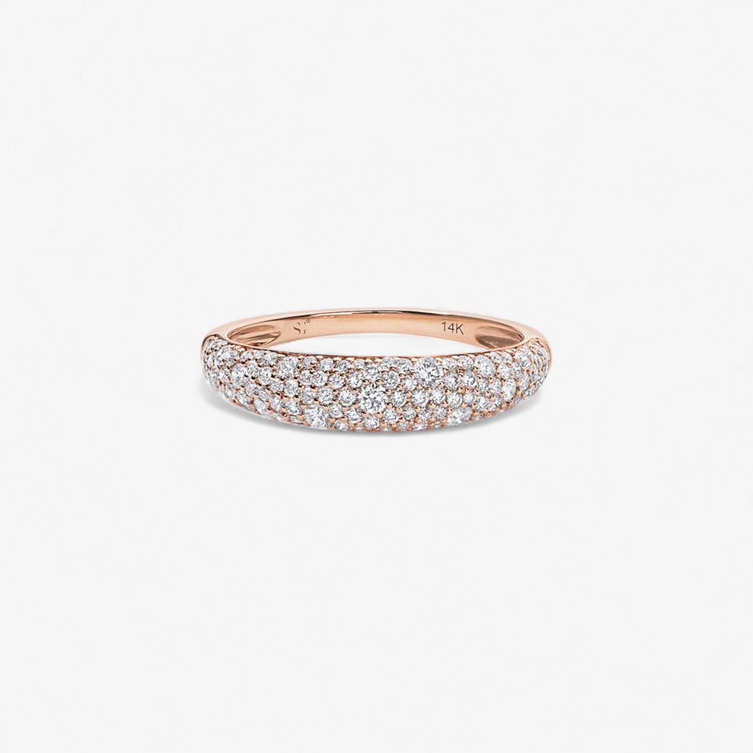 Madison Diamond Dome Stack Ring 14K Rose Gold